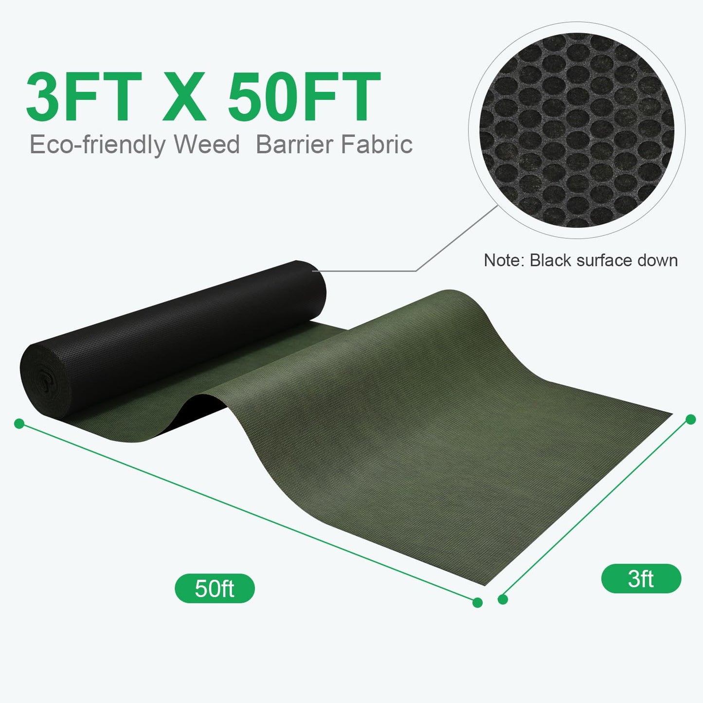 ENONGARDEN Non-Woven Weed Barrier Landscape Fabric, 5.8oz Heavy-Duty Garden Ground Cover White Weed Control Mat, Weed Blocker Mats Easy Setup for Yard, Garden Bed, Orchard, Farm, Fruit Trees