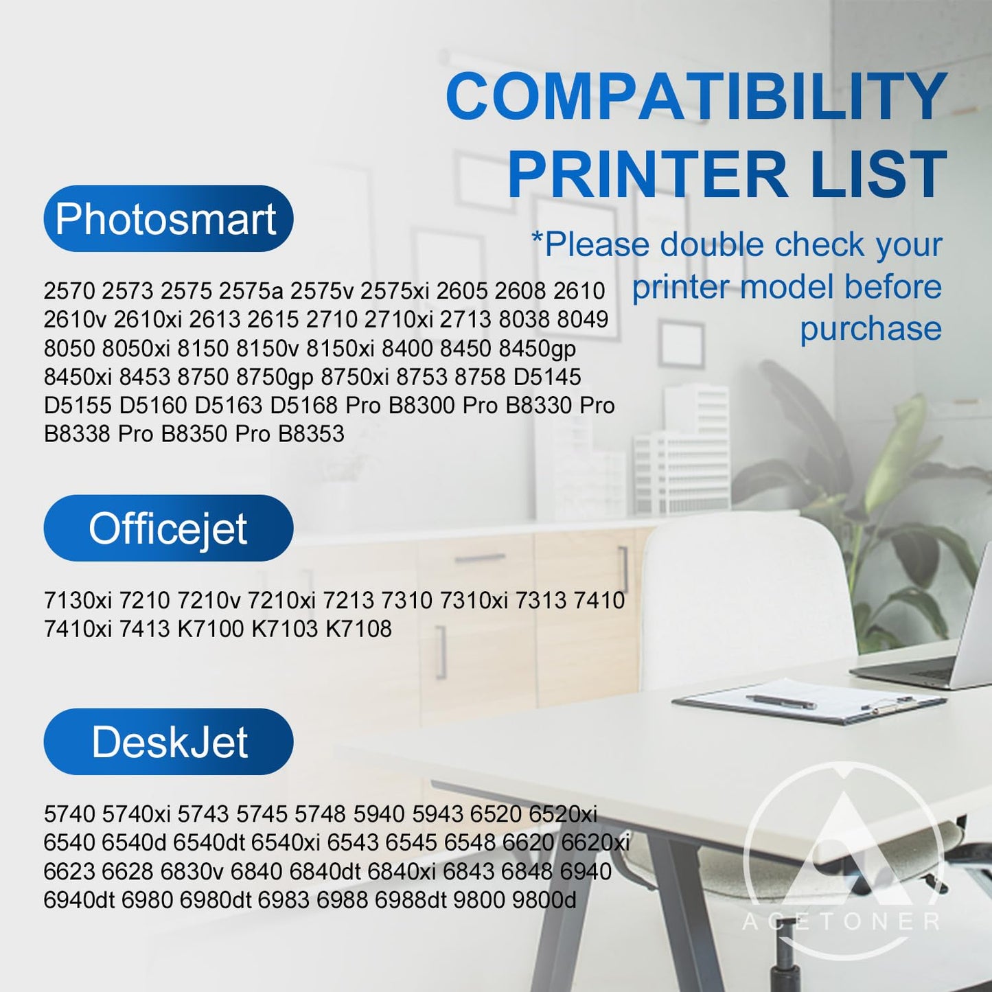 96 97 Ink Cartridges Replacement for HP 96XL 97XL Ink for Printer Deskjet 6940 5940 6840 6988 6980 Officejet 7310 7410 7210 Photosmart 8050 (1 Black, 1 Tri-Color)