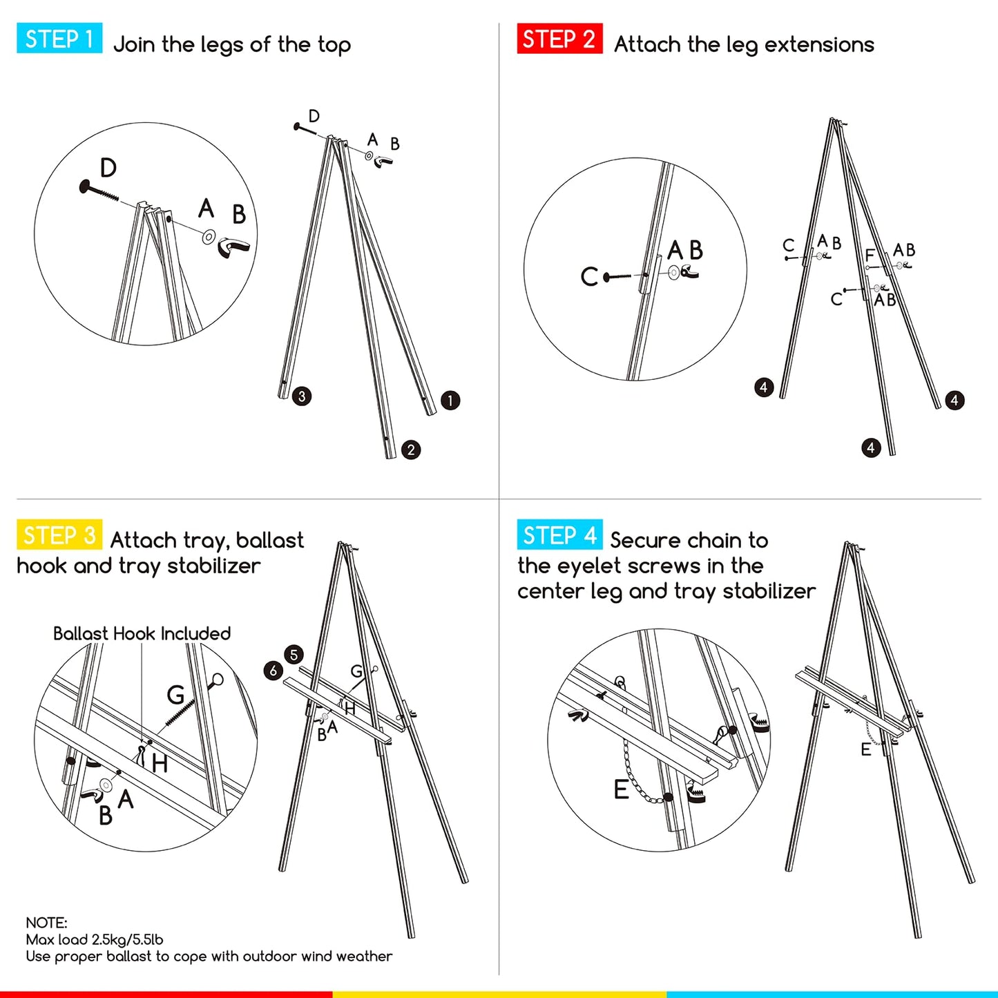 MEEDEN Wood Easel Stand for Display: Wooden Tripod for Poster Board - Wedding Easel Standing for Welcome Sign