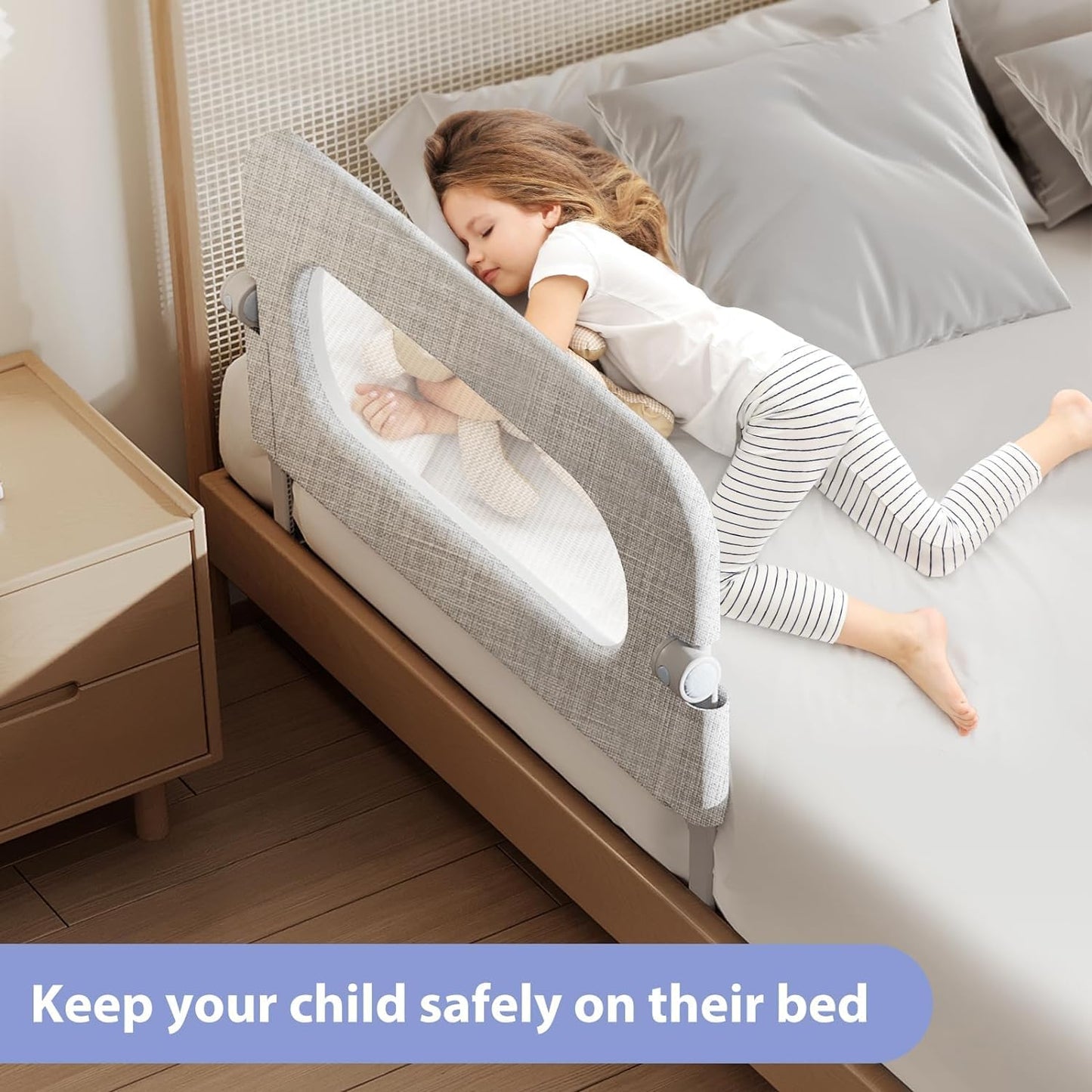 Baby Bed Rails Guard for Toddlers - Toddler Bed Rail for Queen Full King Twin Crib Bunk Size Bed Adjustable Heights & Foldable Bedrail Extra Tall Child Safety Side Railing Guards for Kids (48inch)