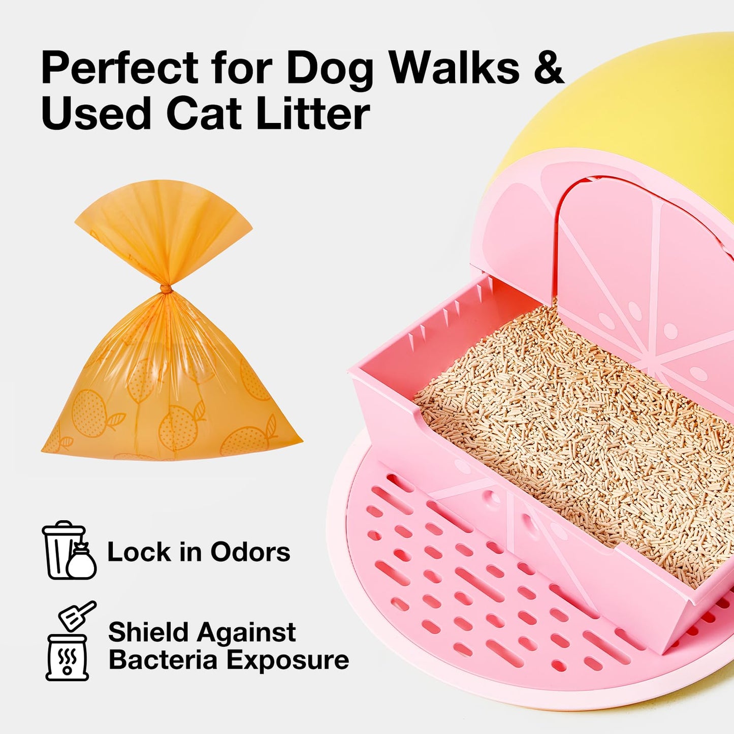 VETRESKA Citrus Scented Dog Poop Bags, Leak Proof, Extra Thick and Large Pet Waste Bags for Dogs Walking, Cat Litter, 540 Count Bags (36 Refill Rolls)