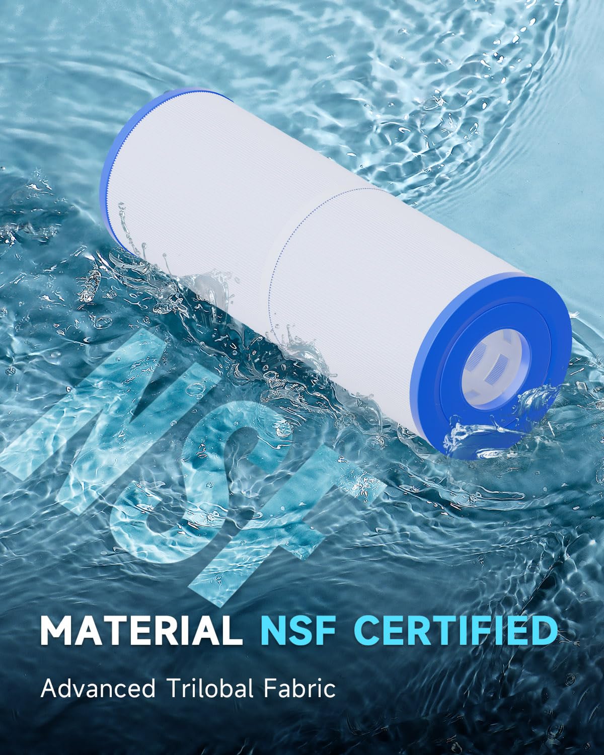 AQUALTRA Spa Filter Replacement Compatible with PRB50-IN, C-4950, FC-2390, Jacuzzi J200/J210/J220/J235/J245/J275, Guardian 413-212-02, 373045, 13 5/16" x 5" Drop in Hot Tub Filter 2 Pack