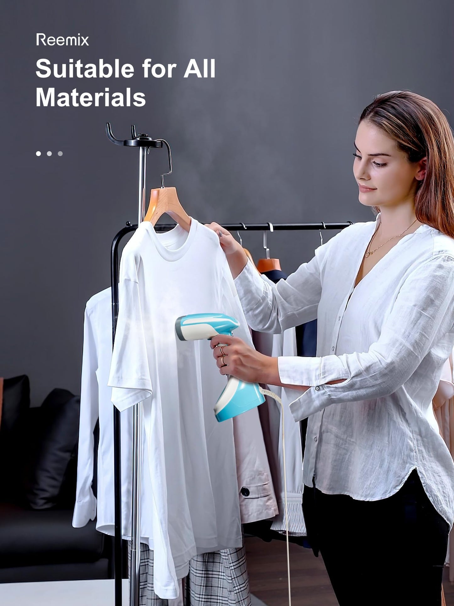 Handheld Steamer for Clothes 1200W, Clothes Steamer with Large 300ml Water Tank, Fast Wrinkle Remover Portable Garment Steamer, Ideal for Home, Office, Travel (Aqua)