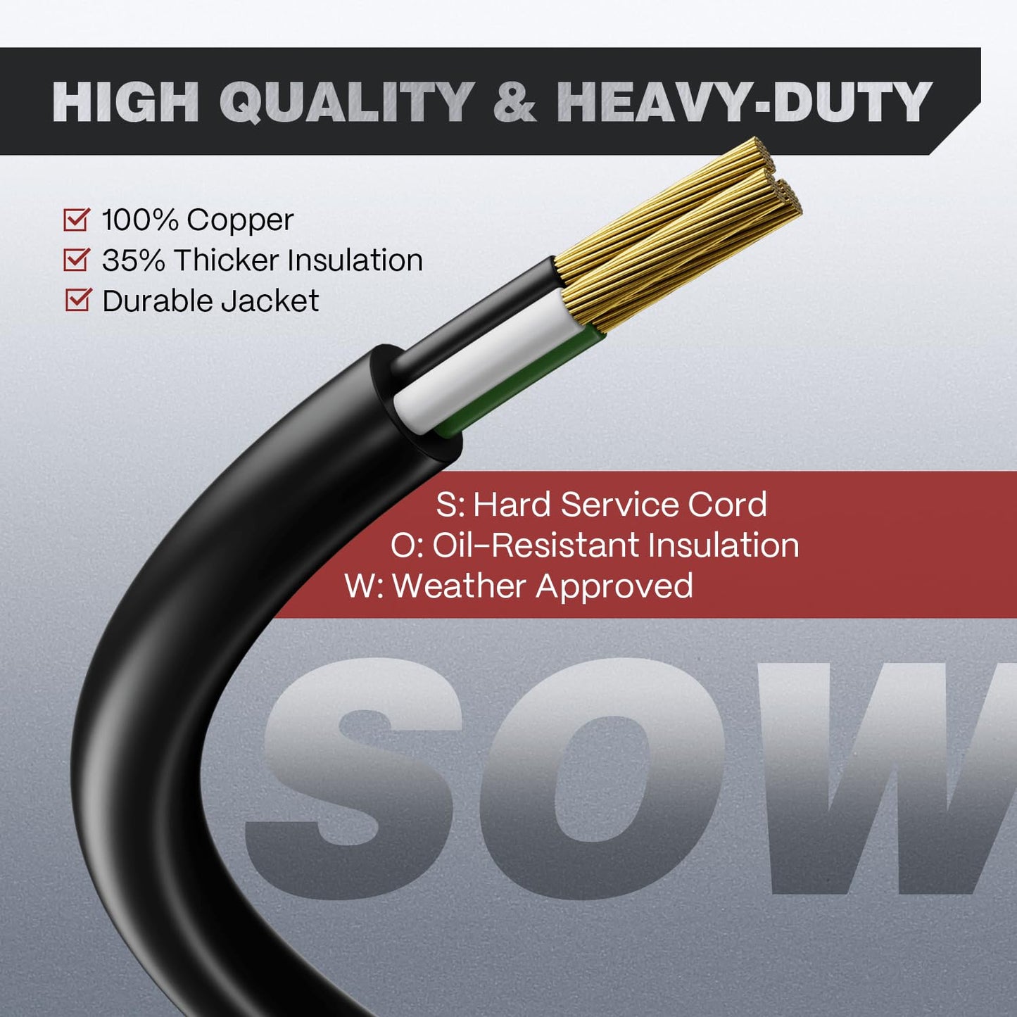 ARCCAPTAIN 40Amp 20ft Welder Extension Cord 8 AWG with Authorized Safety, 250V NEMA 6-50 Heat-Resistant Welding Cord 3 Prong for MIG/TIG/MMA Welder, Plasma Cutter