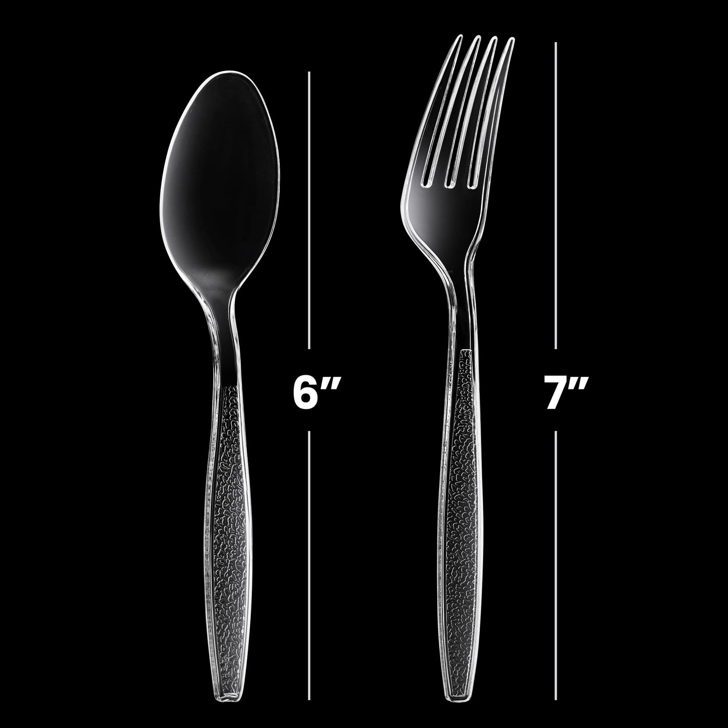 Plastic Forks and Spoons Set - (Bulk Pack 360 Pcs) Clear Plastic Cutlery Utensils Heavy Duty, 180 Forks and 180 Spoons, Silverware Sets for Party Supplies, Dinners, Take-Out, Catering, Food Services