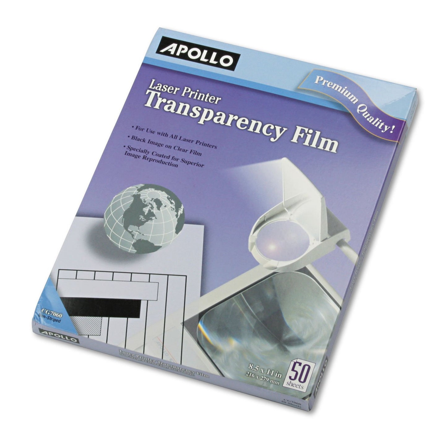 Apollo Laser Jet Printer and Copier Transparency Film, 50 Sheets (CG7060)