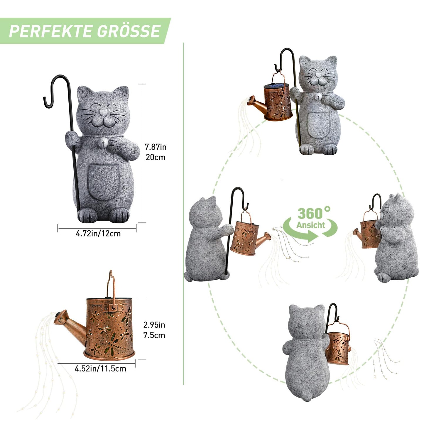 Gifts for Women, Mothers Day Mom Gifts for Mom, Solar Garden Cat Decor Outdoor Statues, Anniversary Birthday Gifts for Women Her Grandma, Gardening Cat Lovers Gift, House Warming Gift New Home