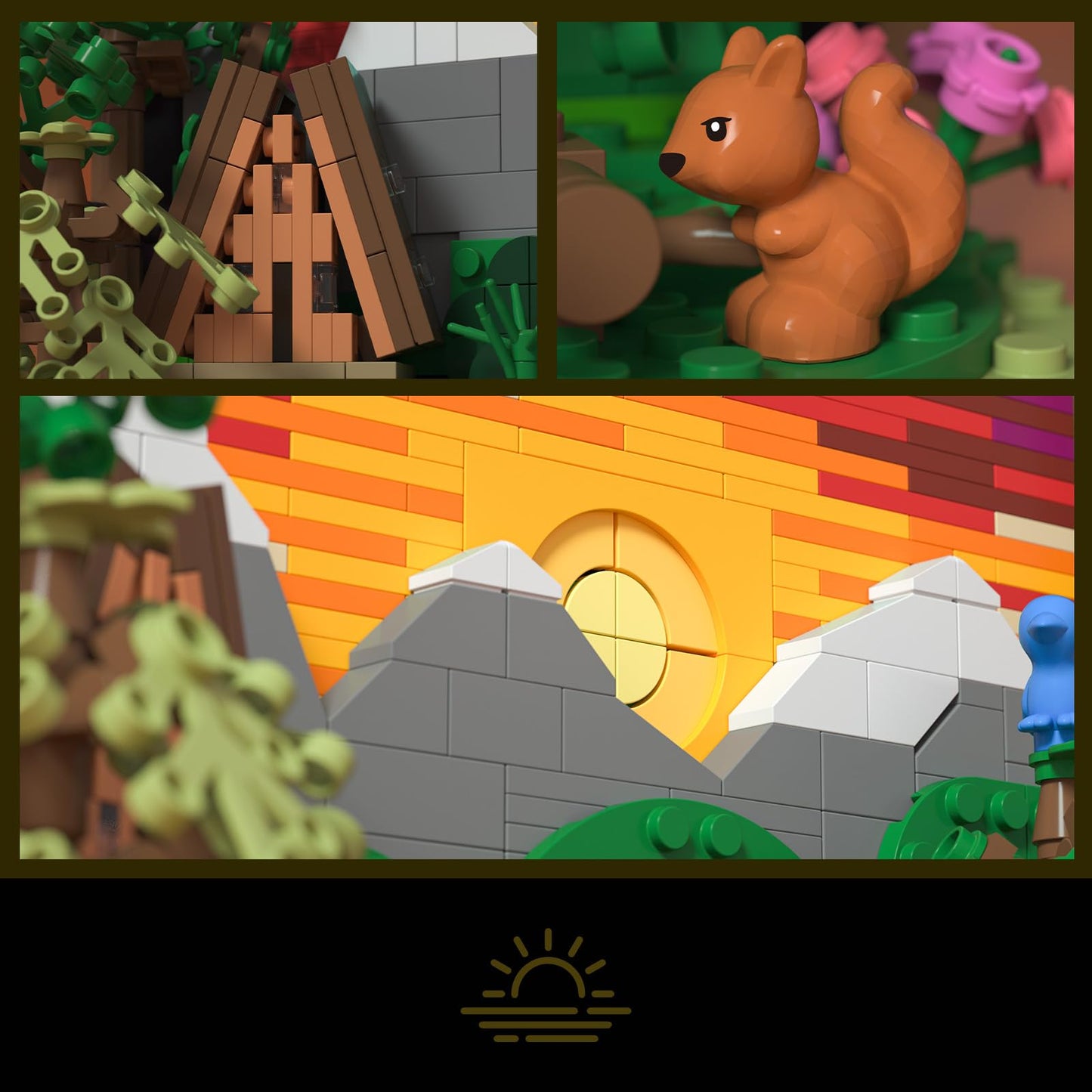 Givenni Ideas Sunset Wooden House Building Sets - 3D Puzzle Building Set for Adults, Ages 16+ - Beautifully Detailed Home Art Decor - Unique Gift Idea for Art Fans (1101PCS)