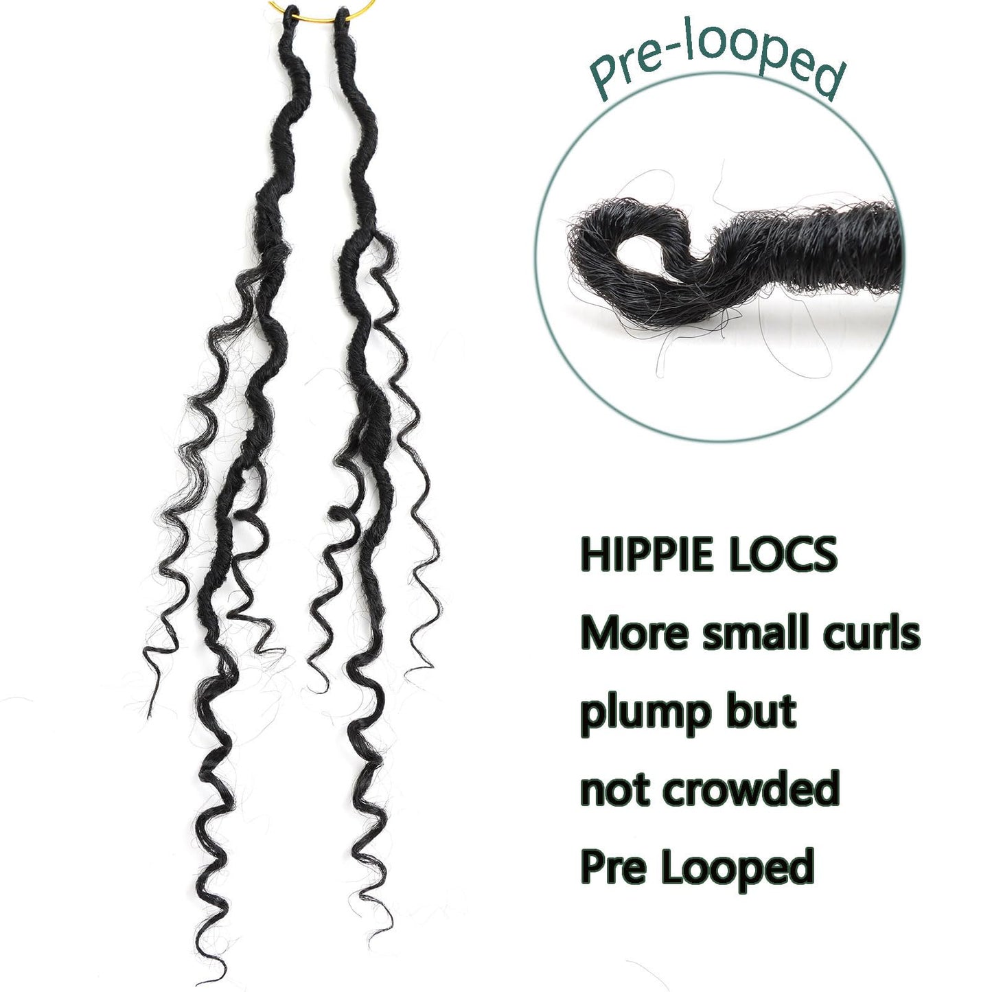 LMZIM 18 inch Goddess Locs Crochet Hair 8 Packs Boho Faux Locs Crochet Braids for Black Women Soft Locs Crochet Hair Pre Looped 1B