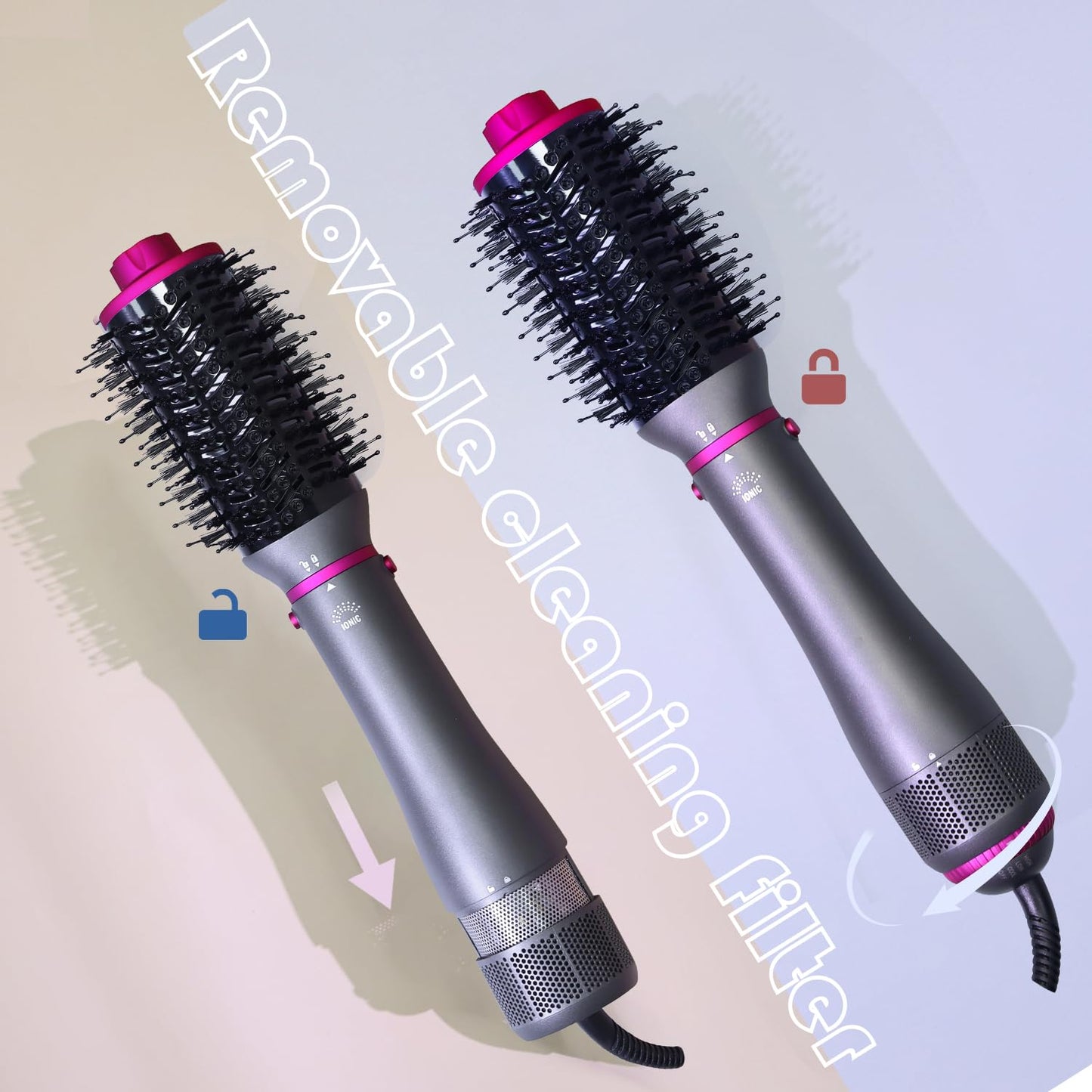 Blow Dryer Brush Set, 4-in-1 Hair Dryer Brush, Multi Hair Styler Tools with Ion for Salon Blowouts, Drying, Curls, Volumizing and Straightening, Sleek and Less Frizz