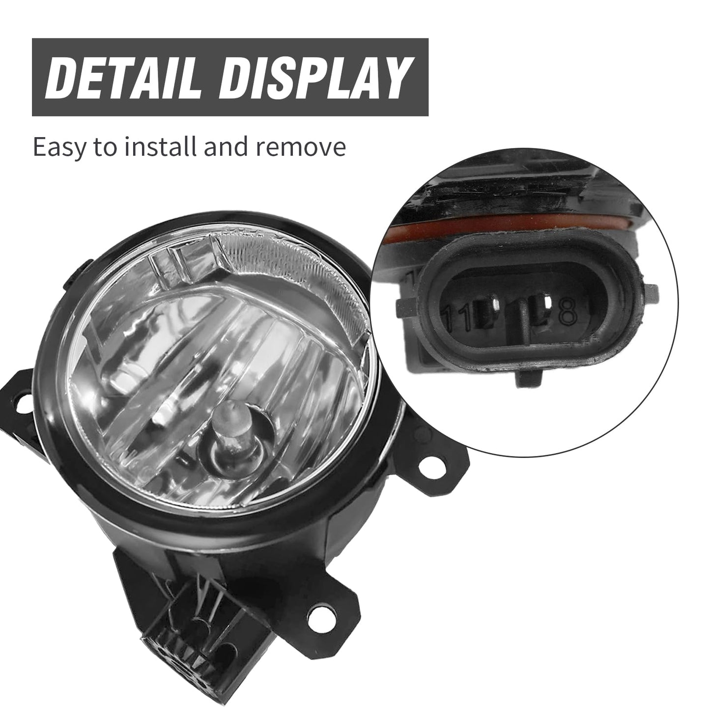 Aynaxcol Fog Lights with H11 Clear Bulbs Compatible With Honda TSX RDX TL CR-V Pilot 2011-2015 Acura