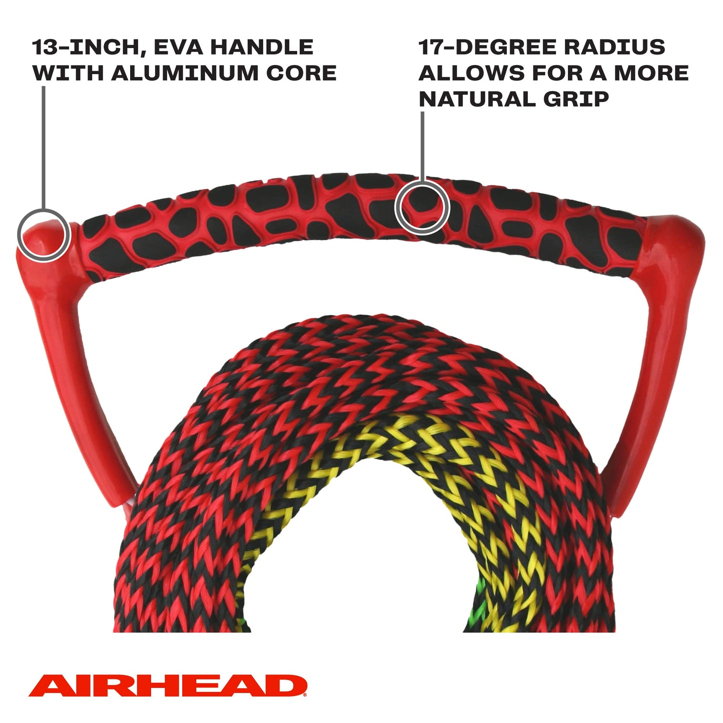 Kwik Tek 3-Section Water Ski Rope with Radius Handle and EVA Grip
