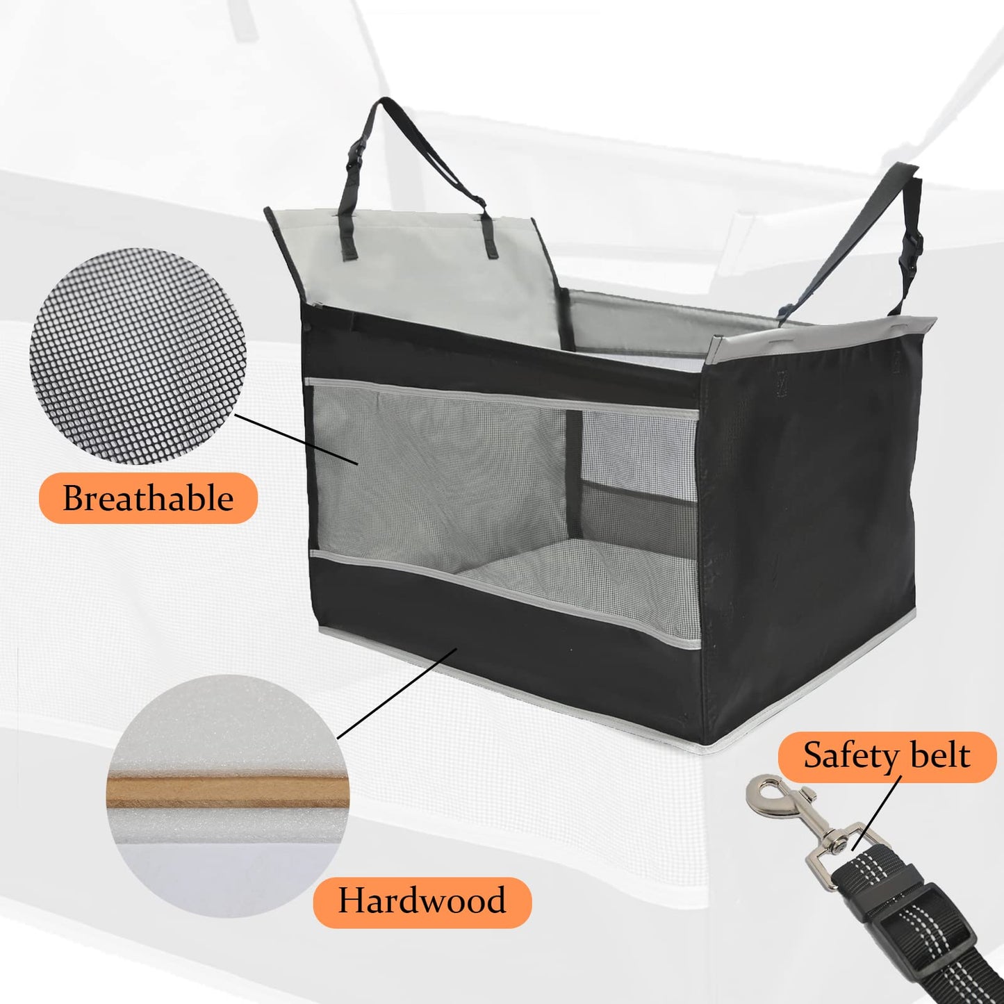 Adorepaw & Dog Car Seat for Large Dogs, Seat Extender for Car, Giving Your Pets a Comfortable Road Trip; Waterproof Materials Will Keeps Your Car Clean