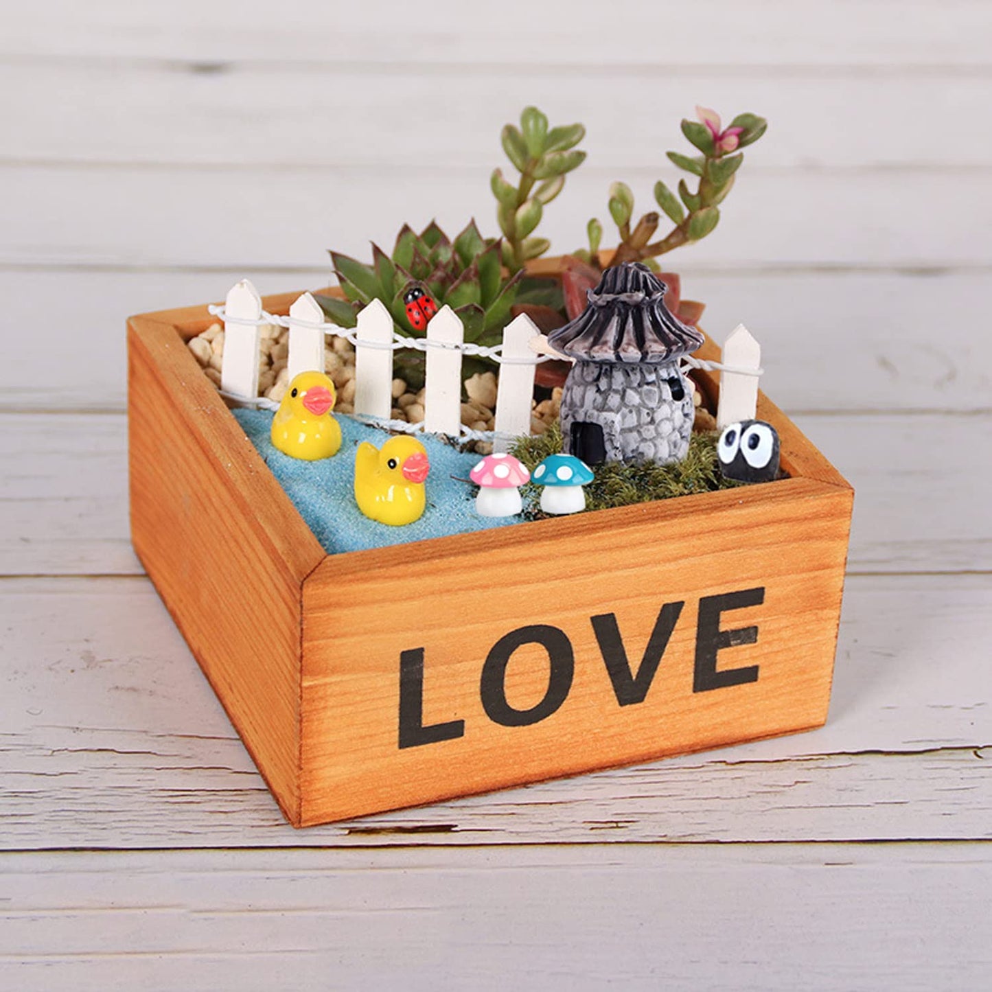 115 Miniature Fairy Garden Accessories, Fairy Garden Kit, Fairy Garden Animals, Miniature Figurines, Micro Landscape Ornaments Kit, for Dollhouse Decoration Plant House Decor