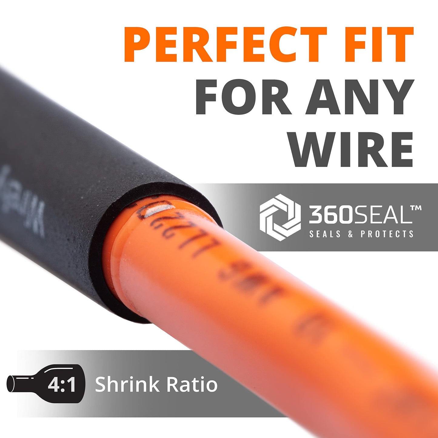 Wirefy 95 PCS Heat Shrink Tubing Kit - 4:1 Dual Wall Tube - Adhesive Lined - Resistant Shrink Tubing - Black