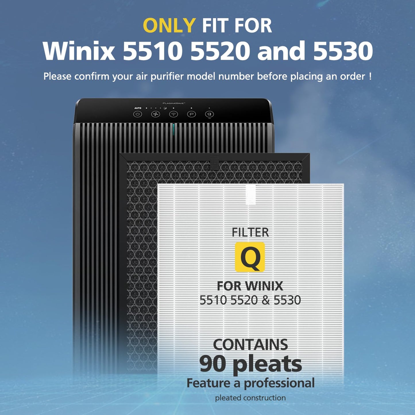 2 Sets 5510 5520 5530 replacement For WINIX model 5510 5520 5530 Replacement 1712-0123-00 2+2