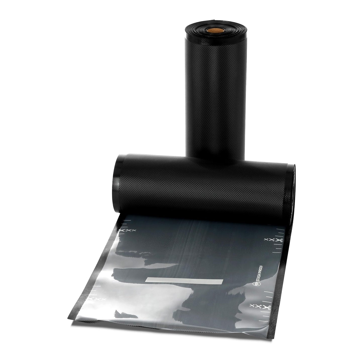 Stash Proof Vacuum Seal Rolls 11" x 50' 2 Pack (100 Feet Total) (Clear and Black) 5.5 Mil - BPA Free Commerical Grade Food Saver for Storage, Sous Vide, and Meal Prep Sealer Bag
