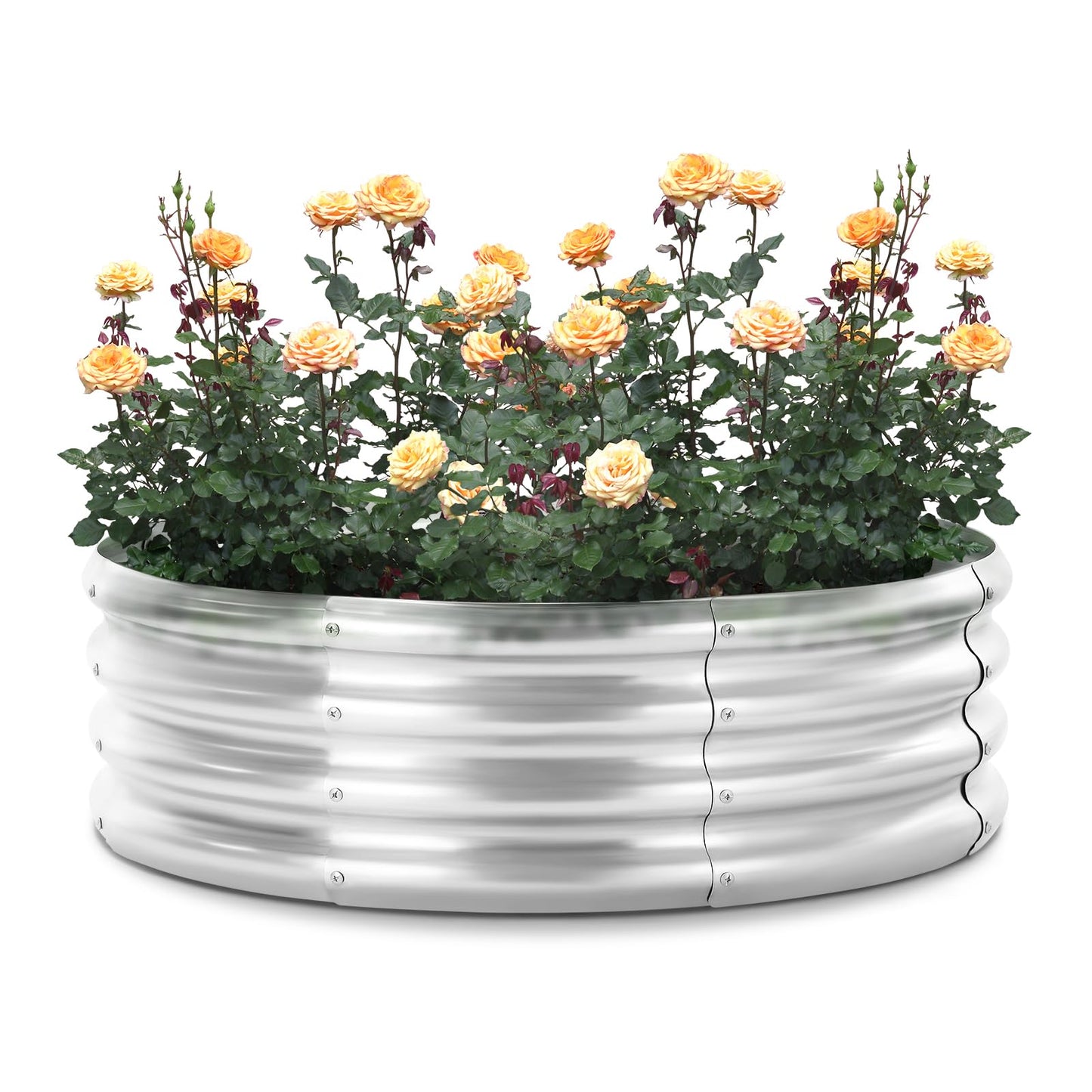 Galvanized Planter Raised Bed,3x3x1ft Metal Planter Box for Gardening,Large Raised Beds for Vegetables & Flowers (3FT Diameter, Round)