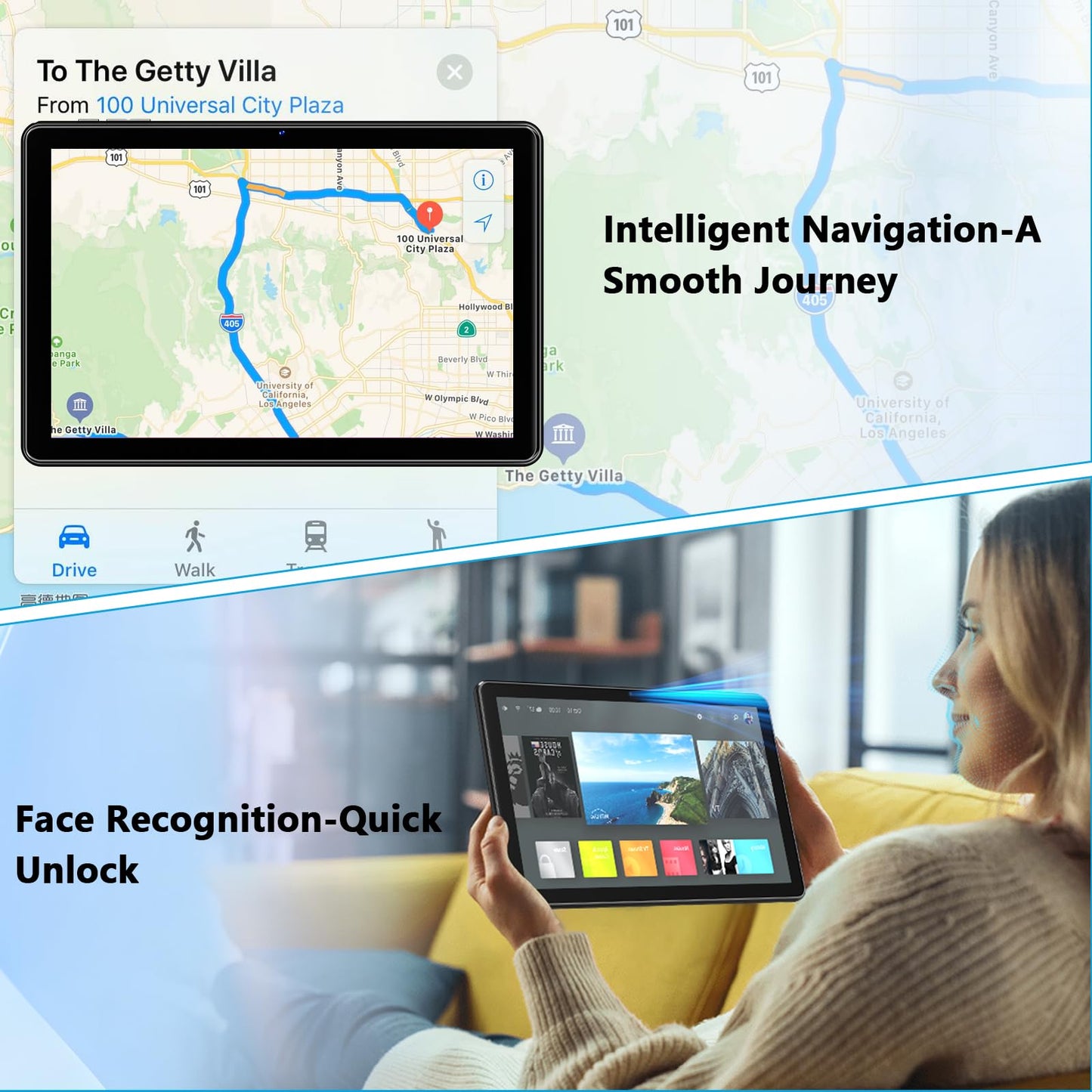 10 Inch Tablet, Android 15 Tablets with 18GB RAM+128GB ROM(Expand to 1TB), Octa Core 1280 * 800 IPS HD Display, 6000mAh Battery, Dual 5MP+8MP Camera, 5G/2.4G WiFi