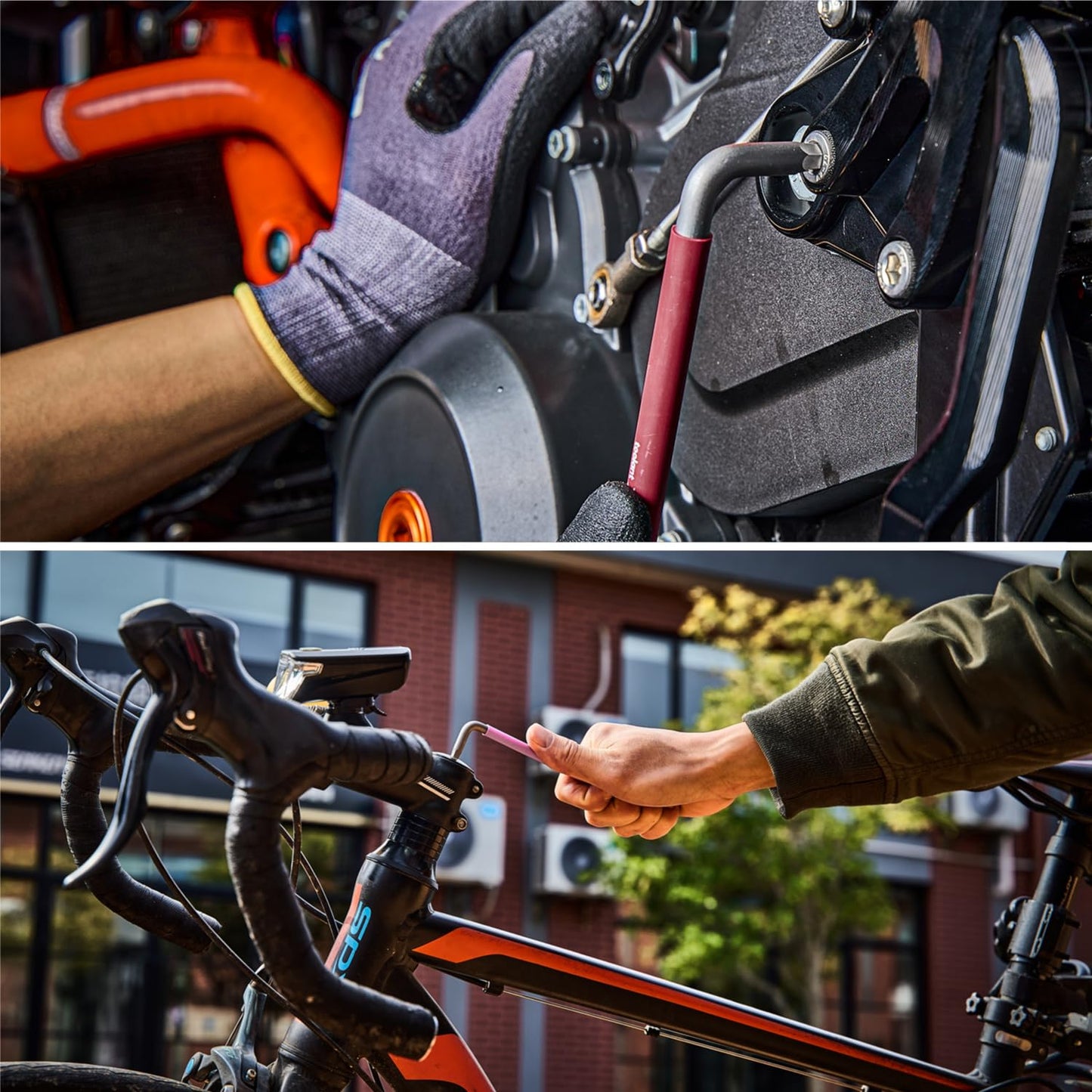 Allen Wrenches Sets 22pcs(Metric&SAE), Extra Long Arm Allen Key Set with Ball End, Crafted Hex Key Set with Color Coded Sleeves, Unique Patented Holder Design for Magnetizing and Demagnetizing