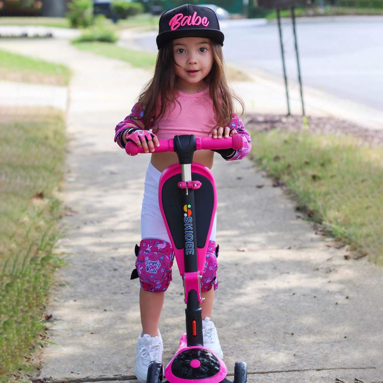 Innovative Soft Kids Knee and Elbow Pads with Bike Gloves | Toddler Protective Gear Set w/Mesh Bag& Sticker | CSPC Certified& Comfort | Roller-Skating, Skateboard Knee Pads for Children Boys Girls (Unicorn, Medium (4-8 years))