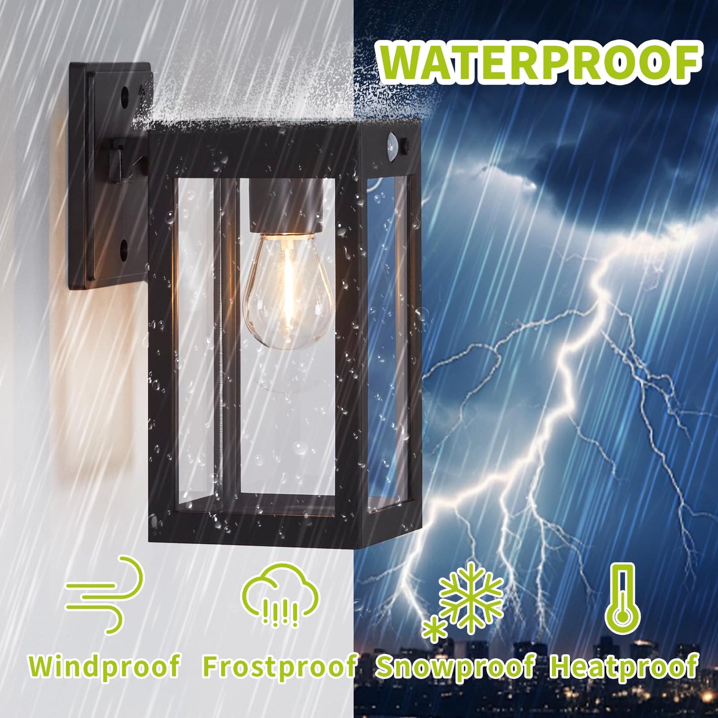 2 Pack Solar Wall Lights Outdoor,Solar Porch Light with 3 Lighting Modes & Motion Sensor, Dusk to Dawn Sconce Lights Wall Mount,Exterior Wall Lantern