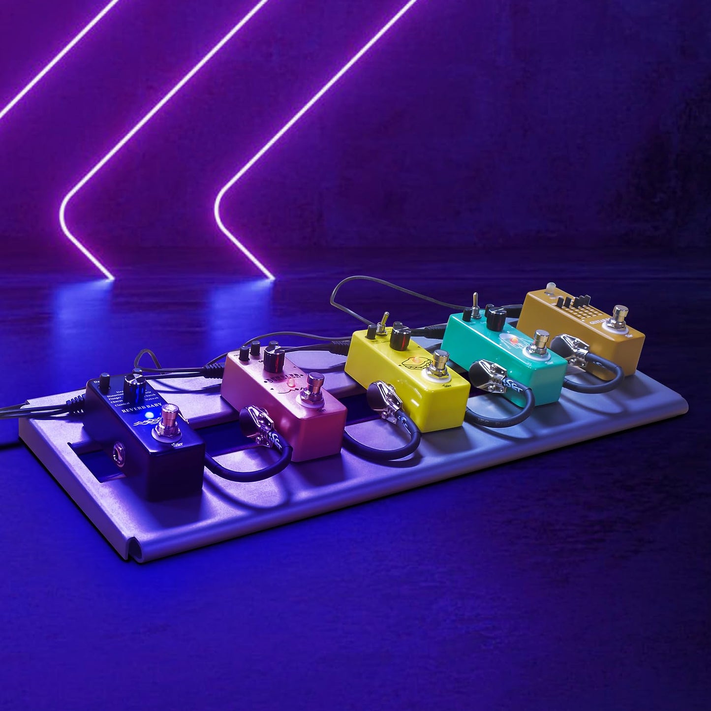 ISET Aluminum Pedal Board Super Light 1.23lb Effect Pedalboard Size 15" x 6.7" with Carry Bag