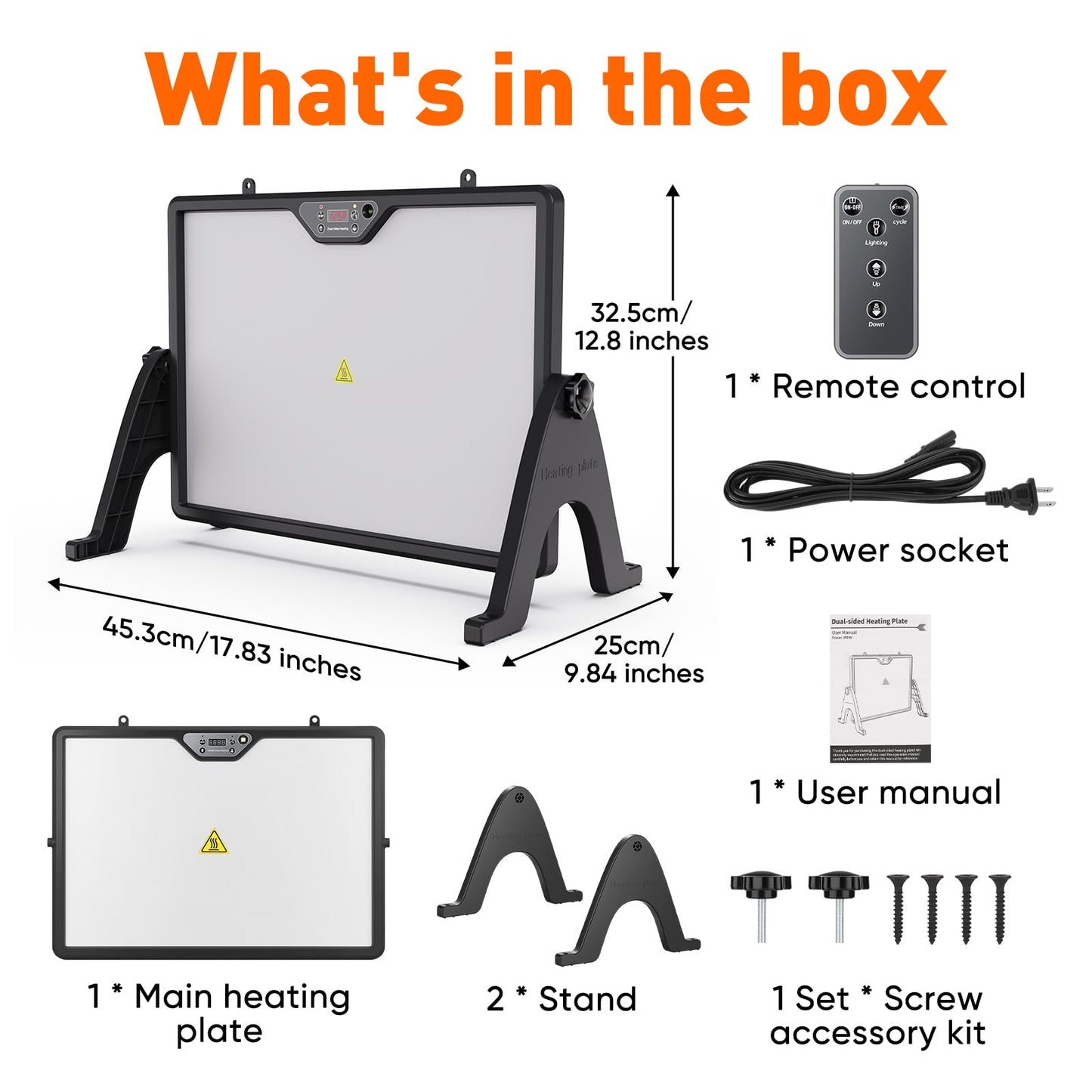 Chicken Coop Heater with Remote Control Timer, 180W Chick Brooder Heating Plate, 17"x13" Double-Sided Brooder Heater Plate with Adjustable Temp, Led Light& Angle, Perfect Chicken Coop Accessories