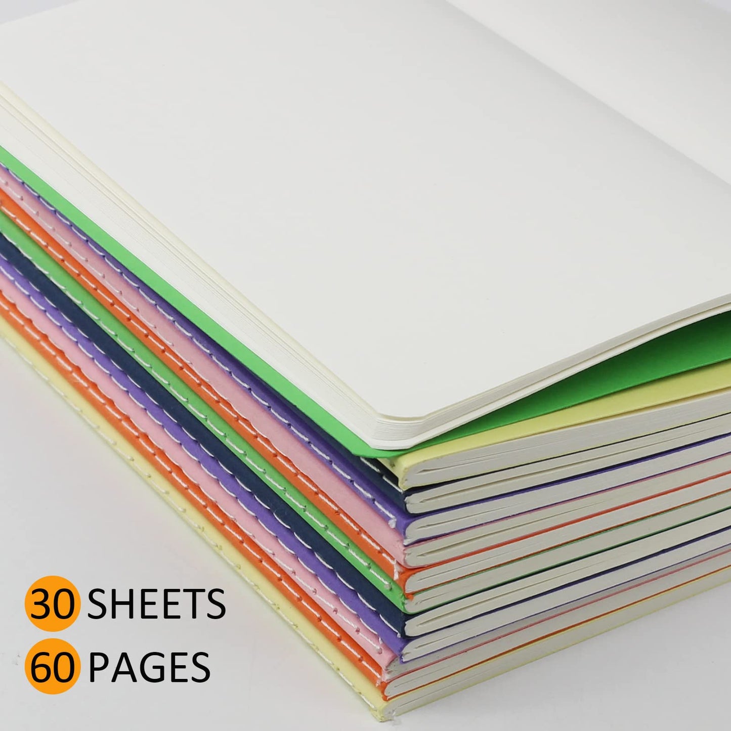 48 Pack Blank Notebook Journals Bulk, Mini Blank Notebook A6 Small Pocket Notebook Subject Notebook for Kids, Student, School by zmybcpack (A6 Size, 3.9” x 5.5", 64 Blank Pages/32 Sheets)