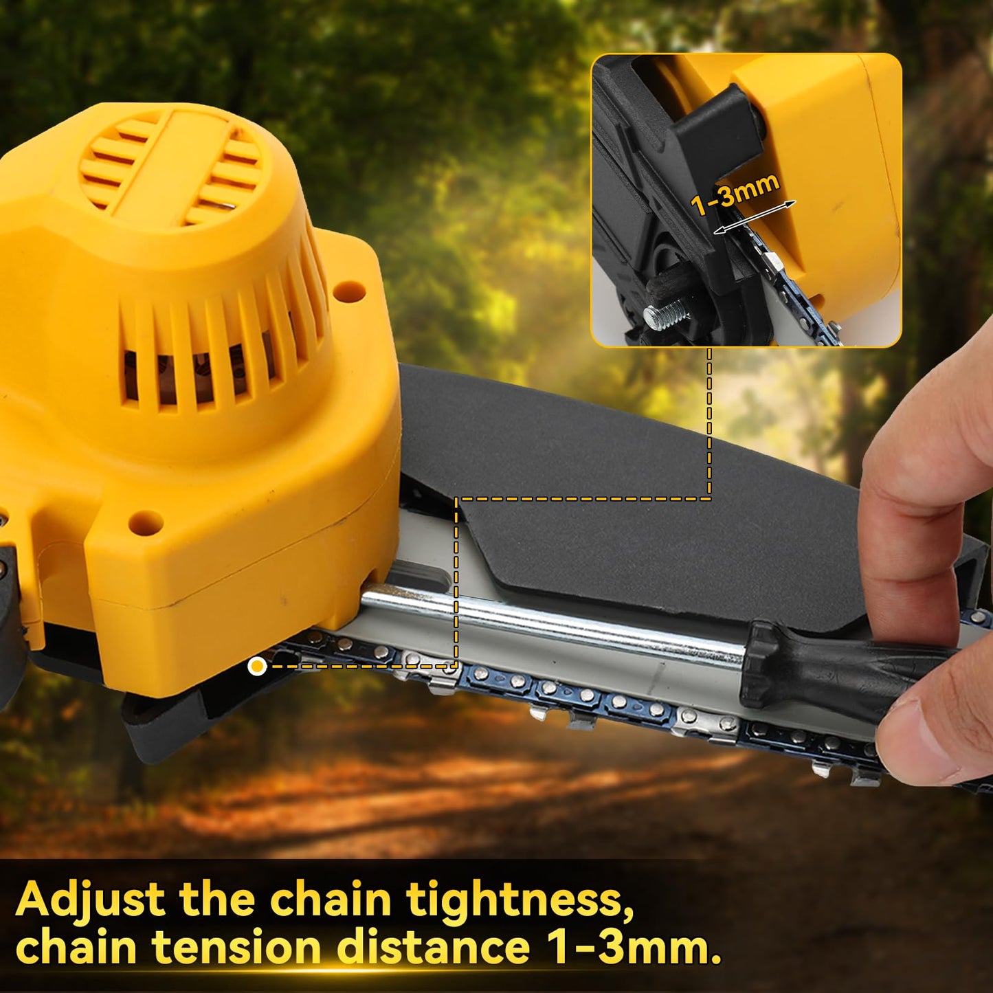 2 in 1 Electric Pole Saw 8 Inch Mini Cordless Chainsaw Compatible for Dewalt 20V Battery with 2.5M Telescope, Brushless Chainsaw for Pruning Branches Garden Maintenance (No Battery)