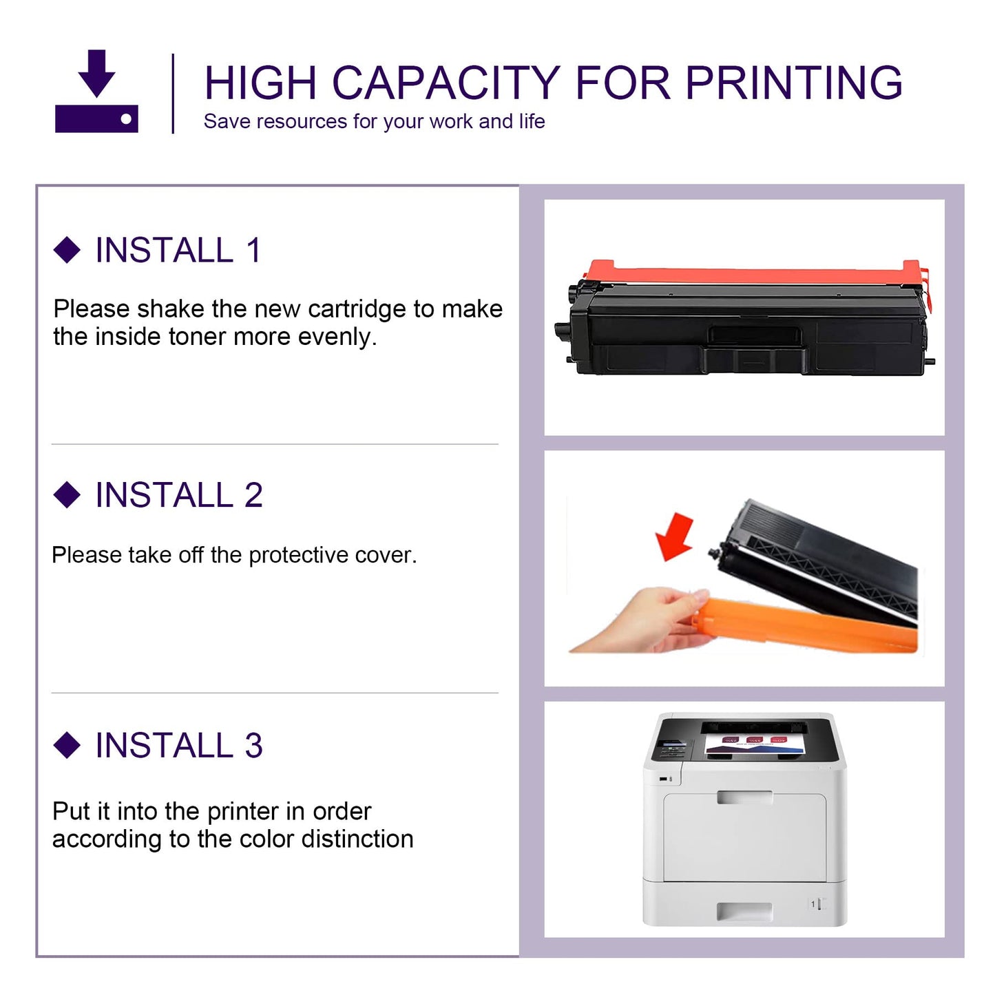 TN431 4PK TN-431BK TN431C TN-431M TN431Y Compatible TN431 High Yield Toner Cartridge 4 Pack Replacement for MFC-L8690CDW L8900CDW L9570CDW L9570CDWT DCP-L8410CDW Printer,TN431Ink(1BK/1C/1M/1Y), Black