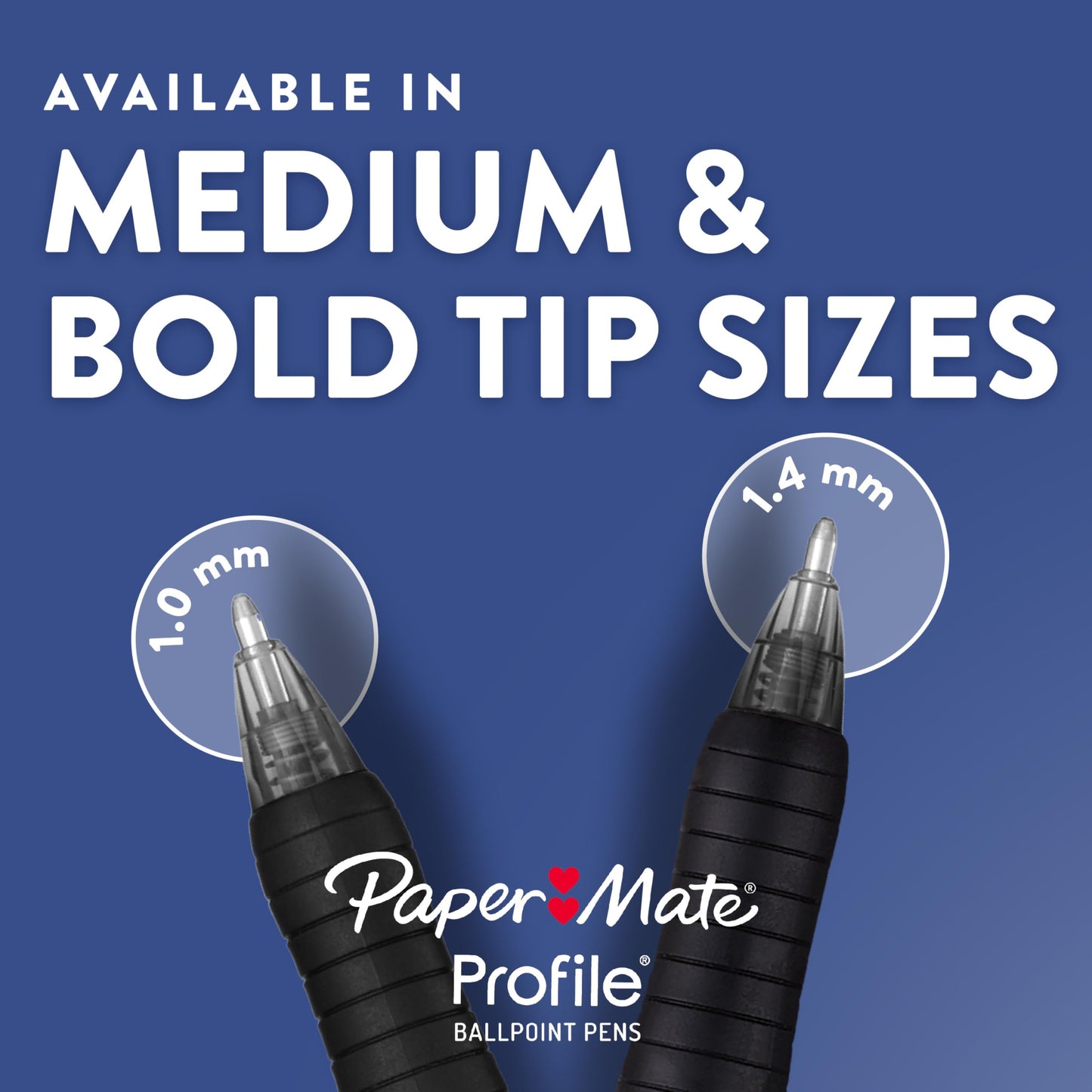 Paper Mate Ballpoint Pen Profile Retractable Pen Medium Point (1.0mm) Blue 36 Count