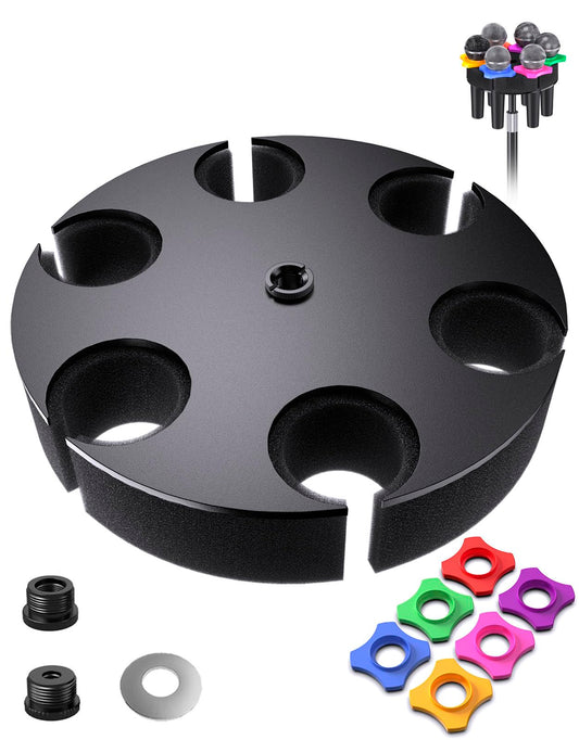 Multi Microphone Holder【Aluminum/Upgraded】Multi Mic Holder Up to 6 Mics, Wired and Wireless mic Holder for Stand, Multiple Microphone Holder for storage Organizer & Display, w/ 3/8"-16 Threaded
