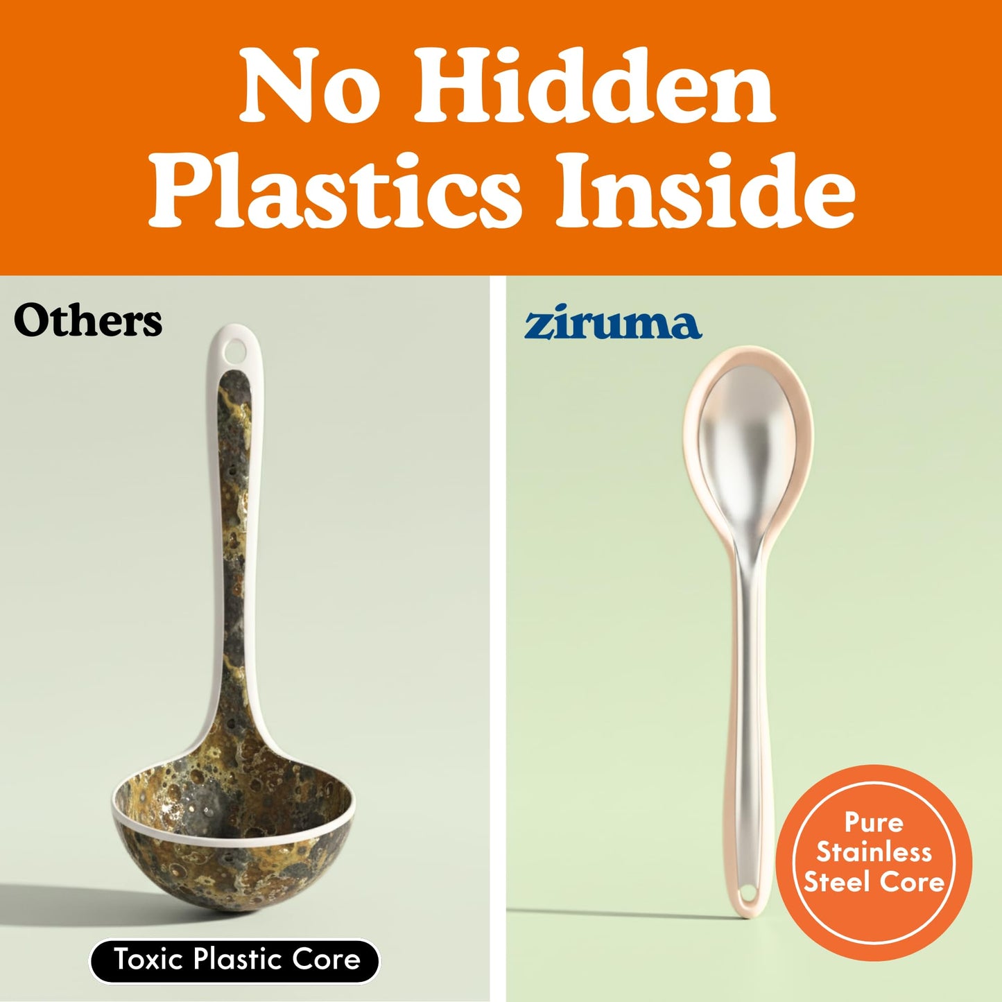 Non-Toxic Platinum Silicone Cooking Utensils Set 8 Pcs - Ziruma