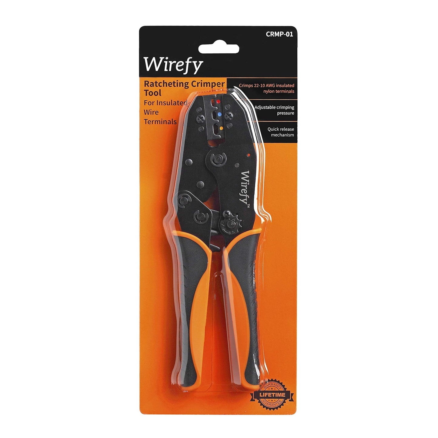 Wirefy Crimping Tool For Insulated Electrical Connectors - Ratcheting Wire Crimper - Crimping Pliers - Ratchet Terminal Crimper - Wire Crimp Tool 22-10 AWG