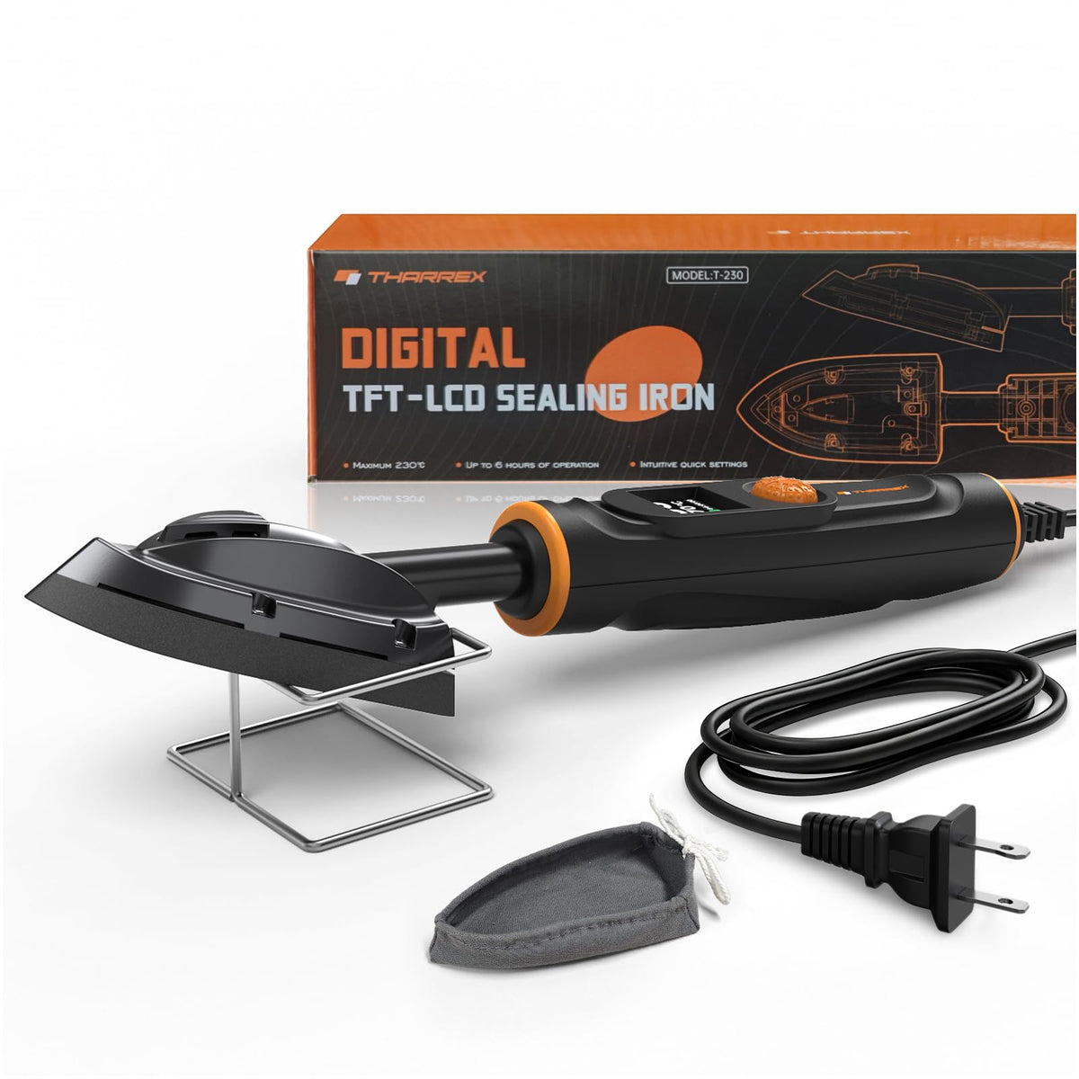 THARREX Digital Edge Banding Iron with LCD Screen | Extra-Long 8.2 ft Cord | Adjustable Temperature for Woodworking, Veneer & Crafts, RC Hobbies