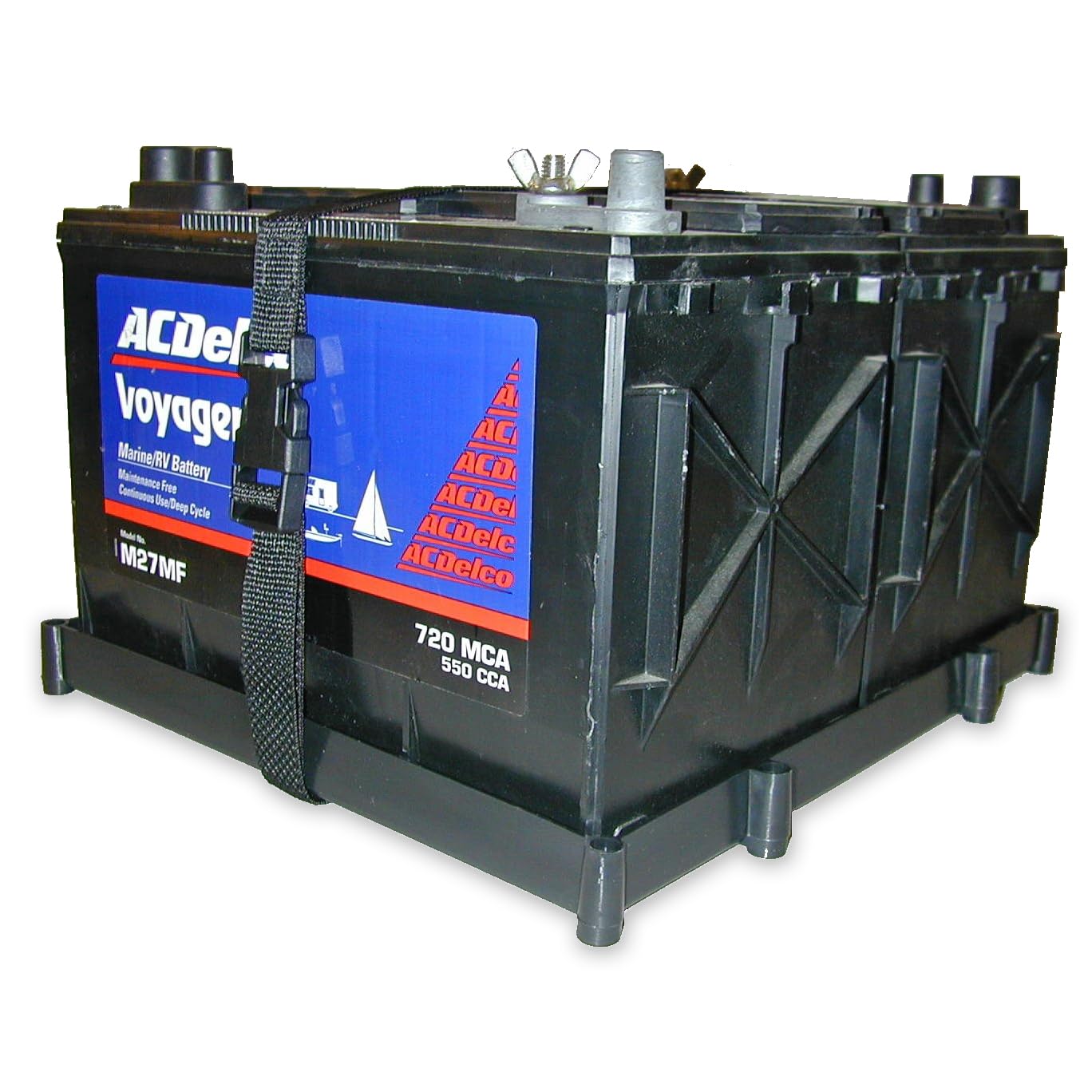 T-H Marine - DBH-27P-DP - DUAL BATTERY TRAY W/POLY STRAP