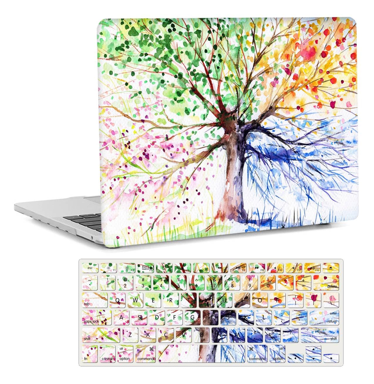 Laptop Case Compatible with MacBook Air 13 Inch Case 2020 2019 2018 Release M1 A2337 A2179 A1932 with Retina Display & Touch ID, Plastic Hard Shell Cover & Keyboard Cover Skin, Colorful Tree