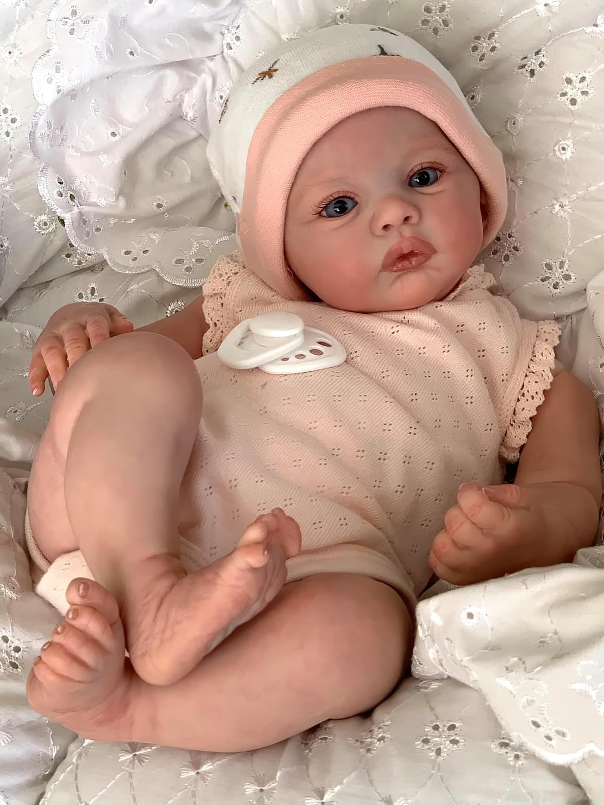 TERABITHIA 18Inches Rooted Hair Lifelike Reborn Baby Dolls with Cloth Body Realistic Newborn Preemie Dolls Collectible Art Doll Birthday Gift Set for Kids