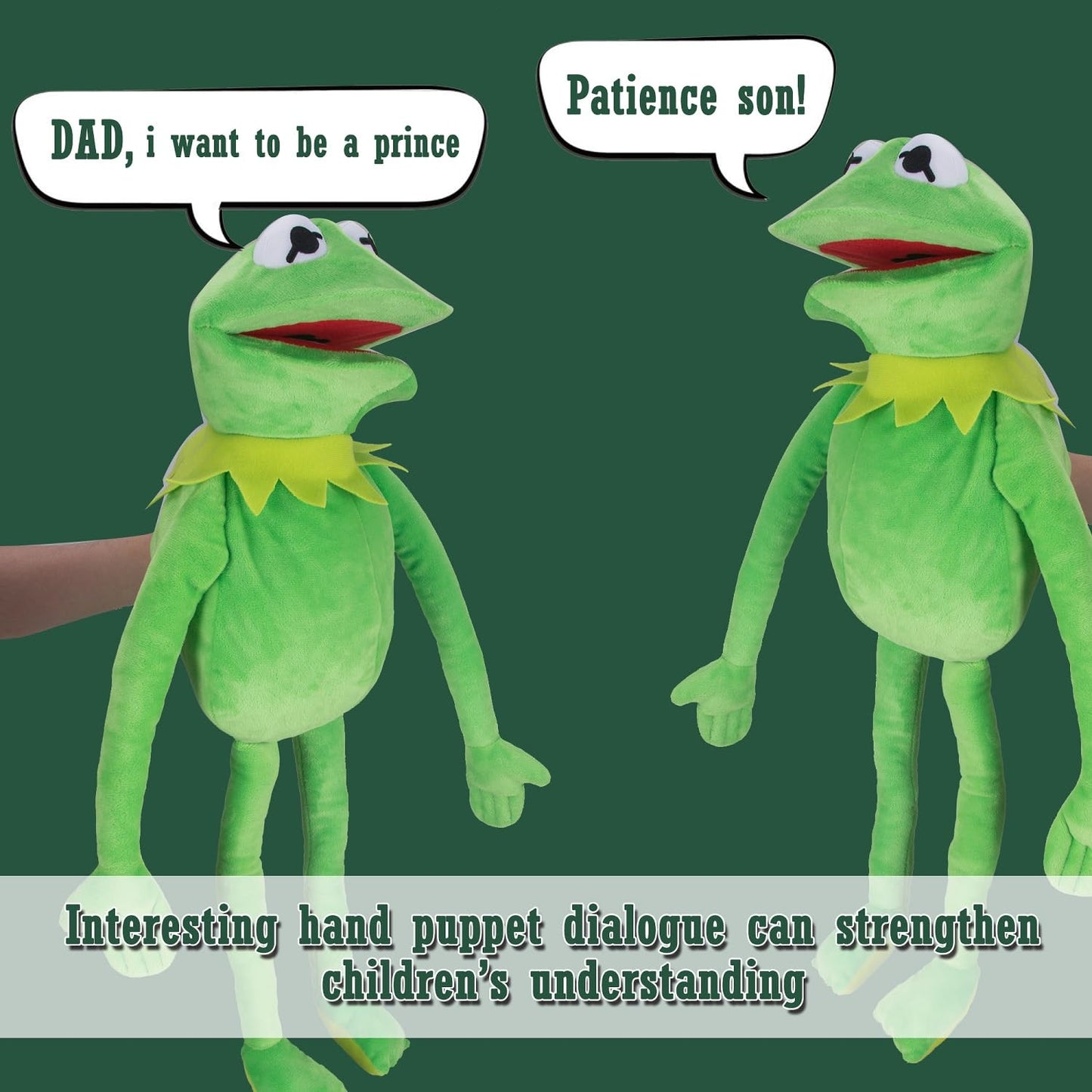 Kermit Frog Puppet, The Muppets Show, Soft Hand Frog Stuffed Plush Toy, Gift Ideas for Boys and Grils- 24 Inches