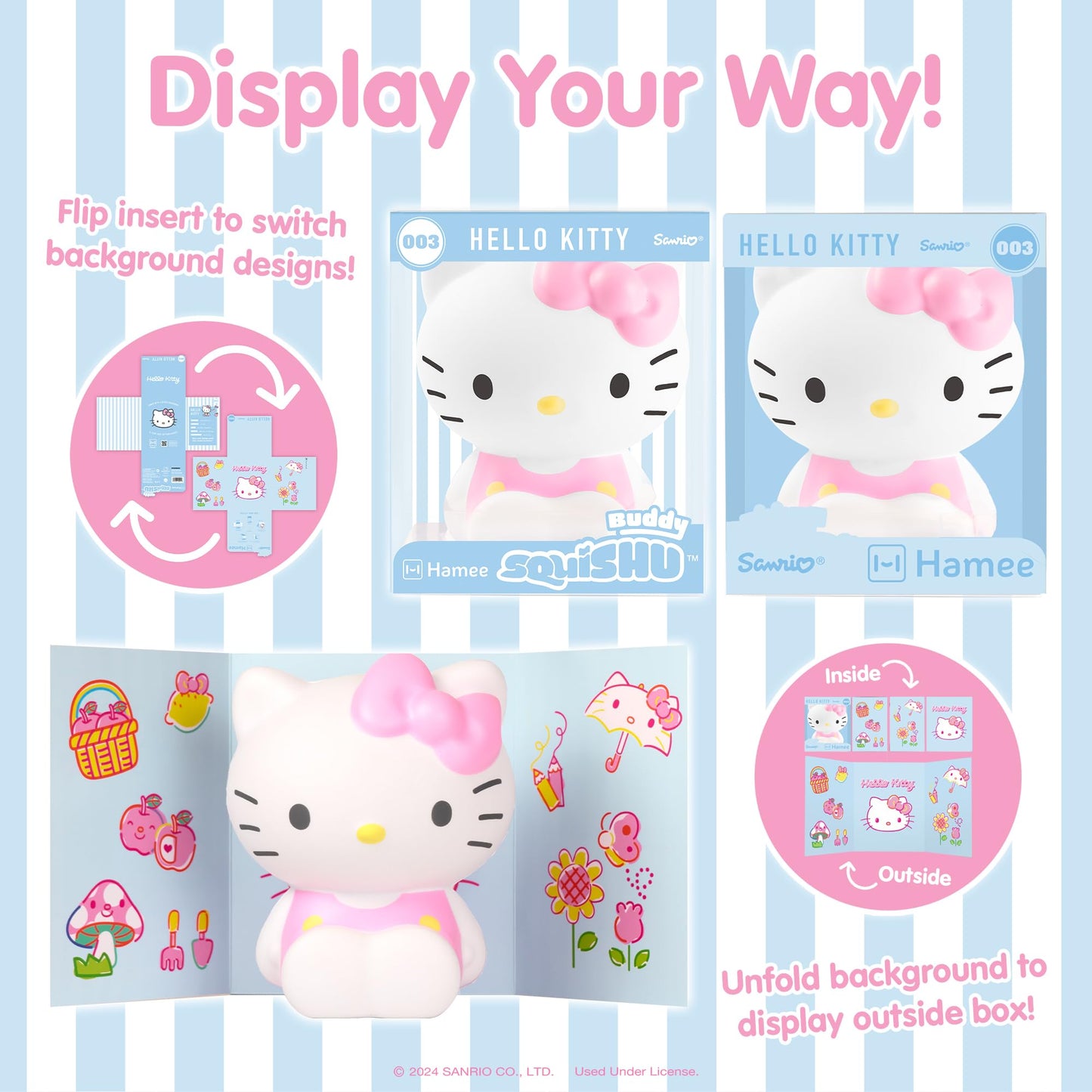 Hamee SquiSHU Buddy Hello Kitty and Friends Hello Kitty, Cute Birthday Gift, Official Merchandise, Toys for Kids & Adult, Model Squishy for Collectors