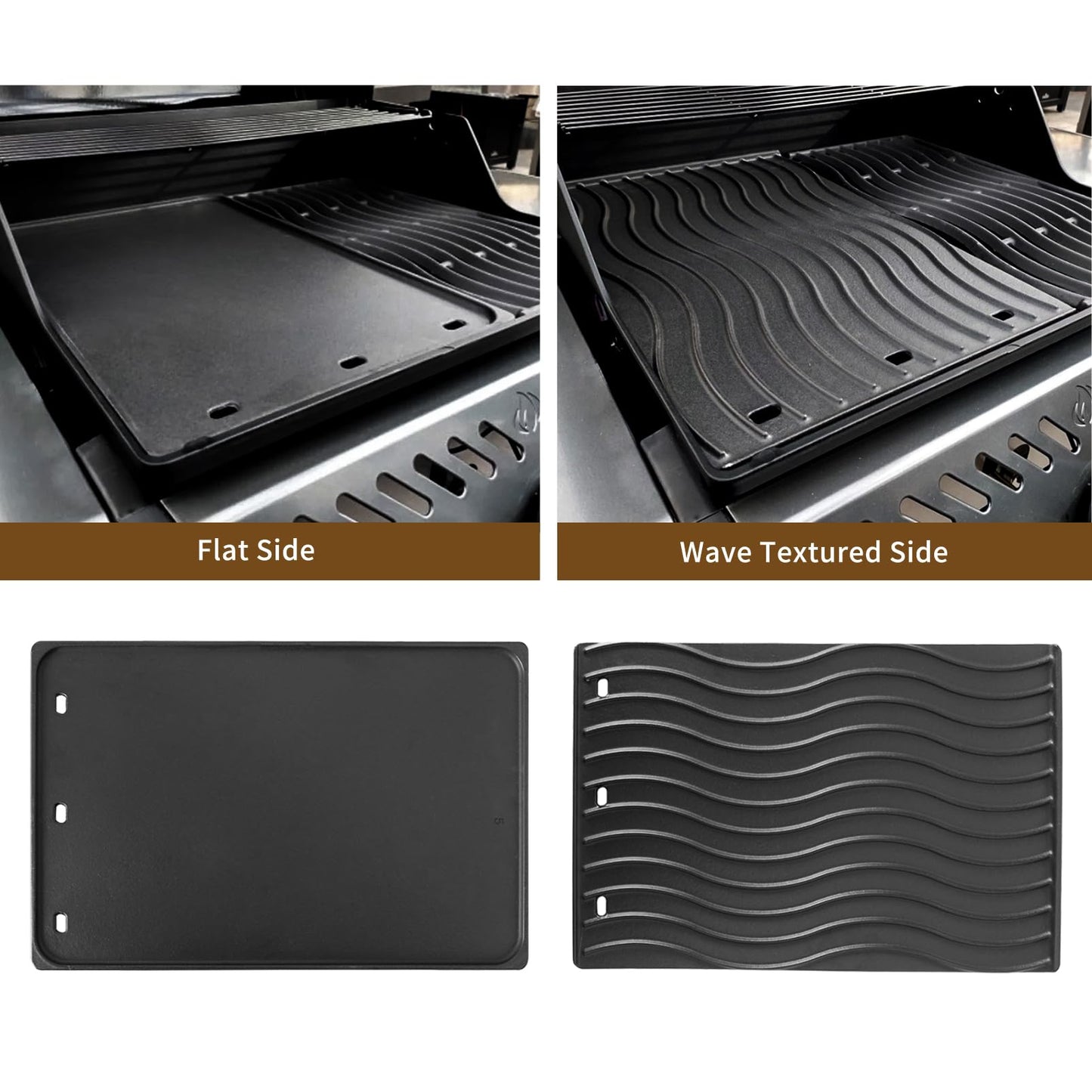 56425 56426 BBQ Griddle Insert for Napoleon Rogue 425 Rogue 525 Rogue 625 Freestyle 425 365 Series Grill Griddle BBQ Replacement Parts Cast Iron Reversible Griddle Plate BBQ Accessories