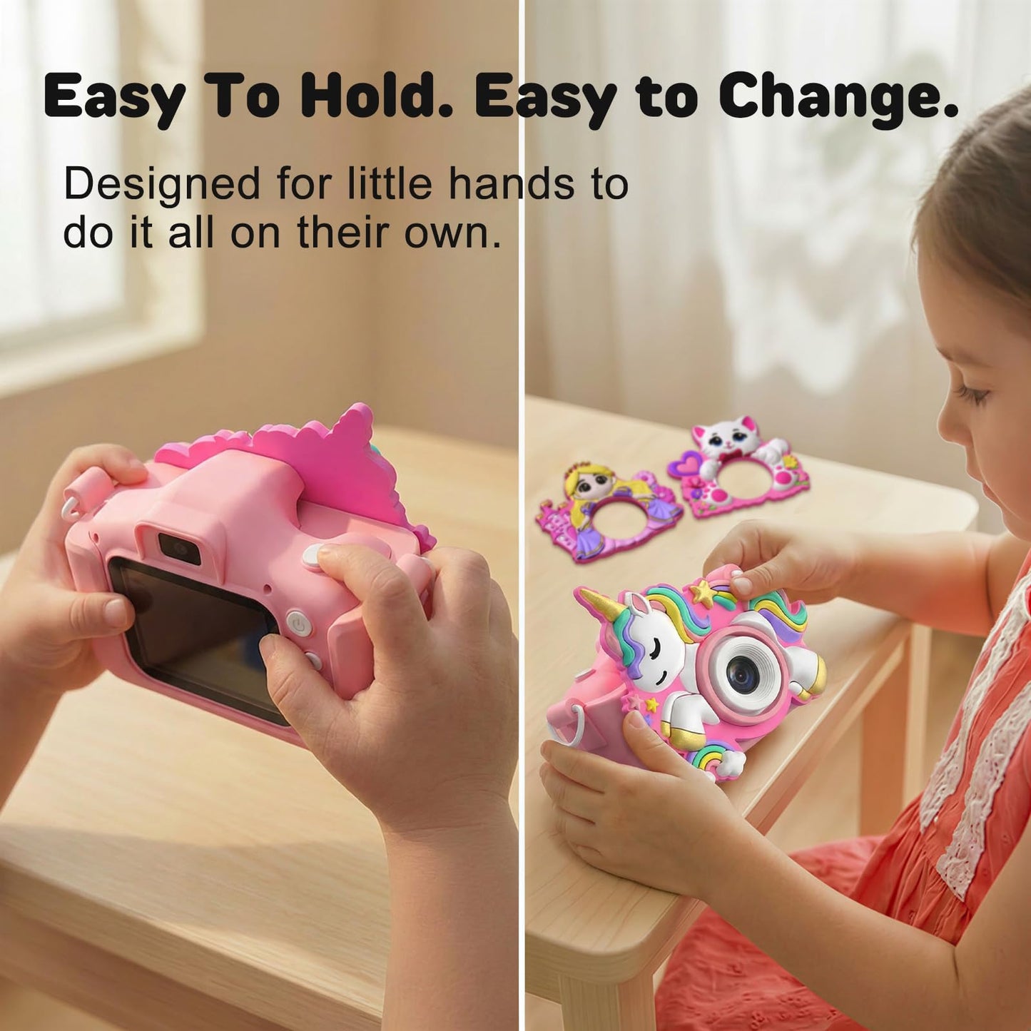 Kids Camera for Girls Toys Gifts: 3 4 5 Year Old Girl Gifts Small Children Selfie Digital Pink Camera for Kids, Christmas Birthday Gift for Girls Toy Cameras for Toddlers Age 3-5, 32G SD Card Included