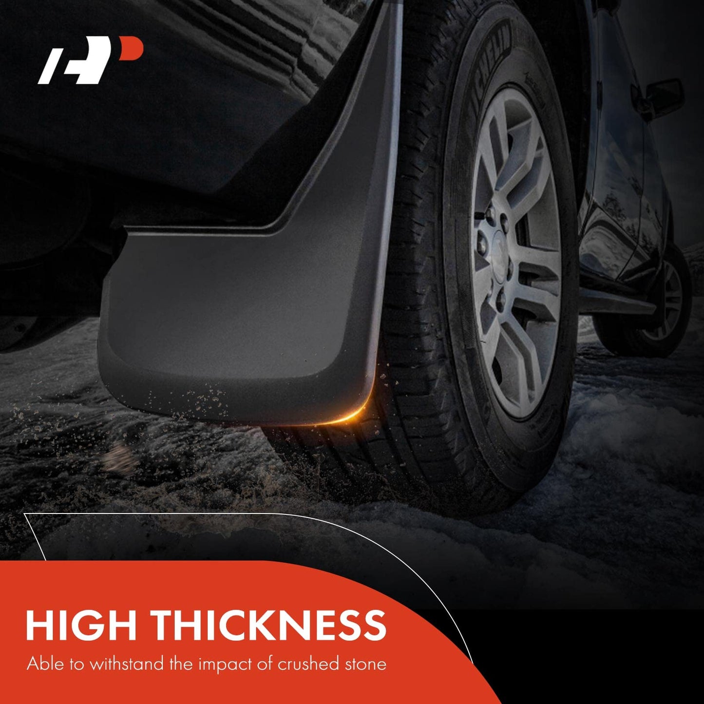 A-Premium Set of 4PCS Mud Flaps Splash Guards Mudguards Mudflaps with Hardware Kits Accessory Compatible with Chevrolet Silverado 1500 3500 2500 HD 3500 HD, 2014-2018, Front LH RH and Rear LH RH