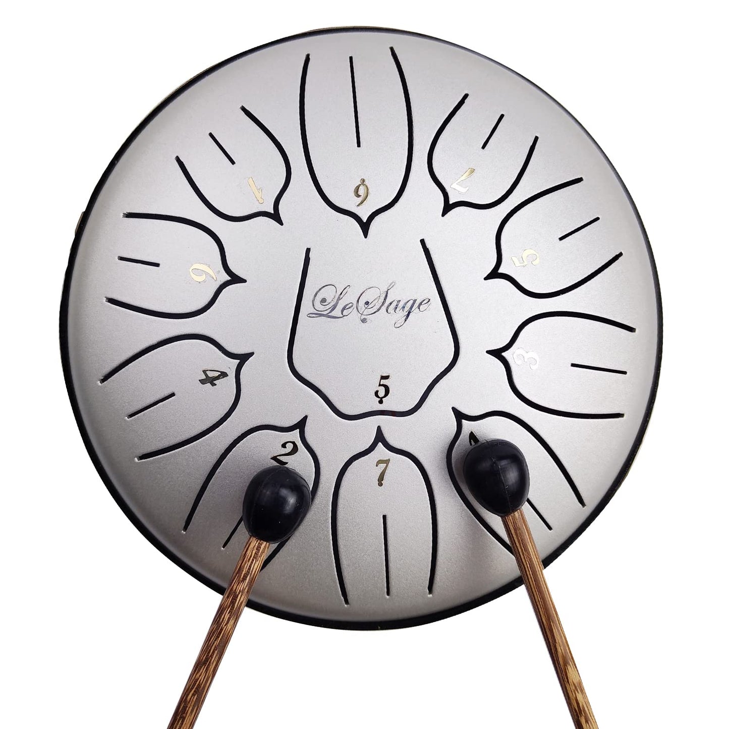 LeSage Steel Tongue Rain Drum 6 Inch 11 Note - Sound Healing Handpan for Therapy, Meditation, Yoga, and Zen - Metal Tank Tone Instrument