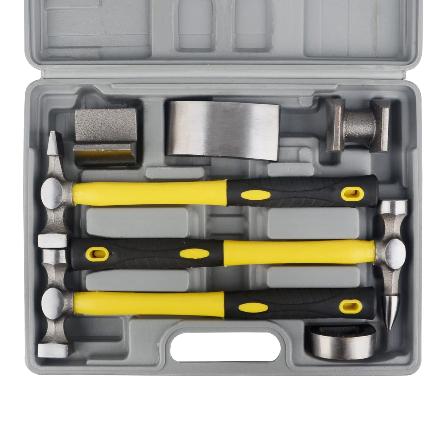 DAYUAN 7Pcs Auto Body Repair Kit, Craft Panel Beating Hammer and Dolly Set Hammer Dent Body Fender Tool