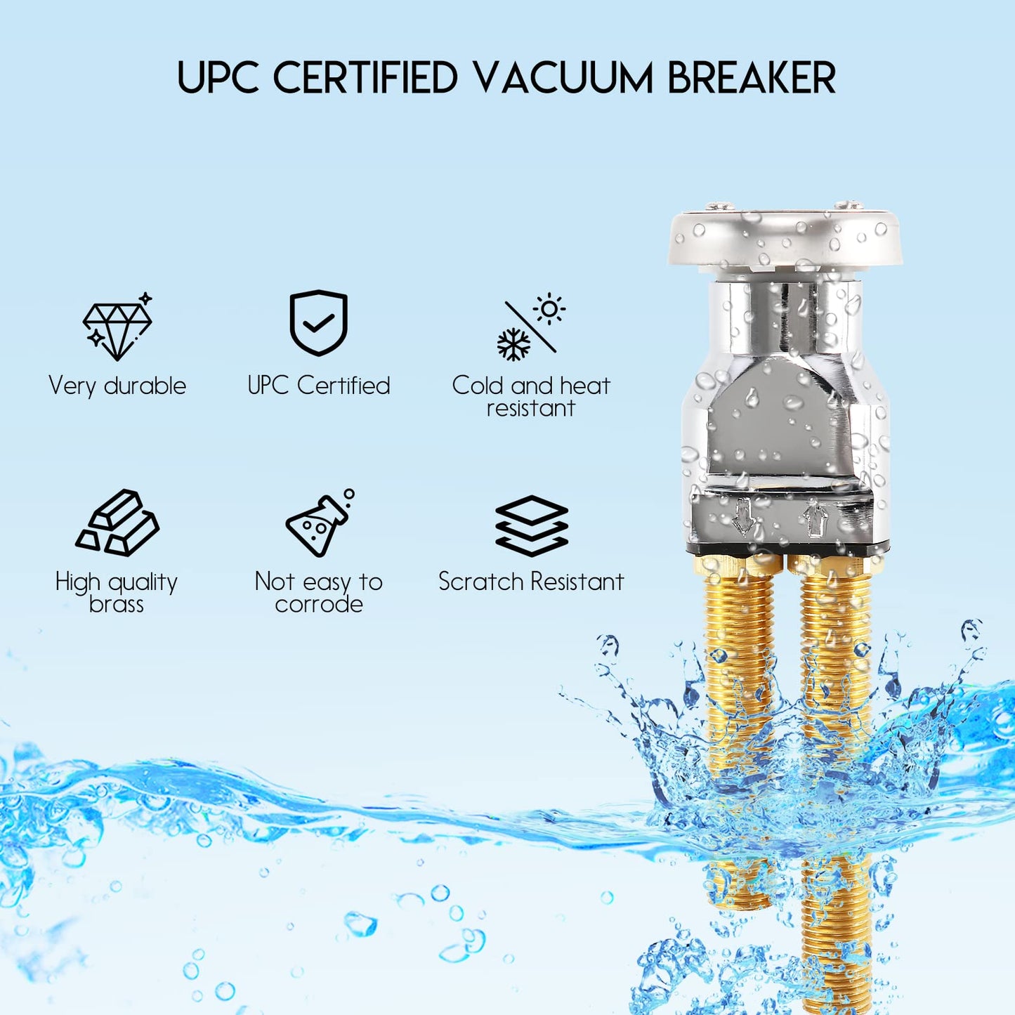 LukLoy Shampoo Bowl Vacuum Breaker Kit for Faucet, Salon Sink Parts, 7 Pcs Faucet Kit