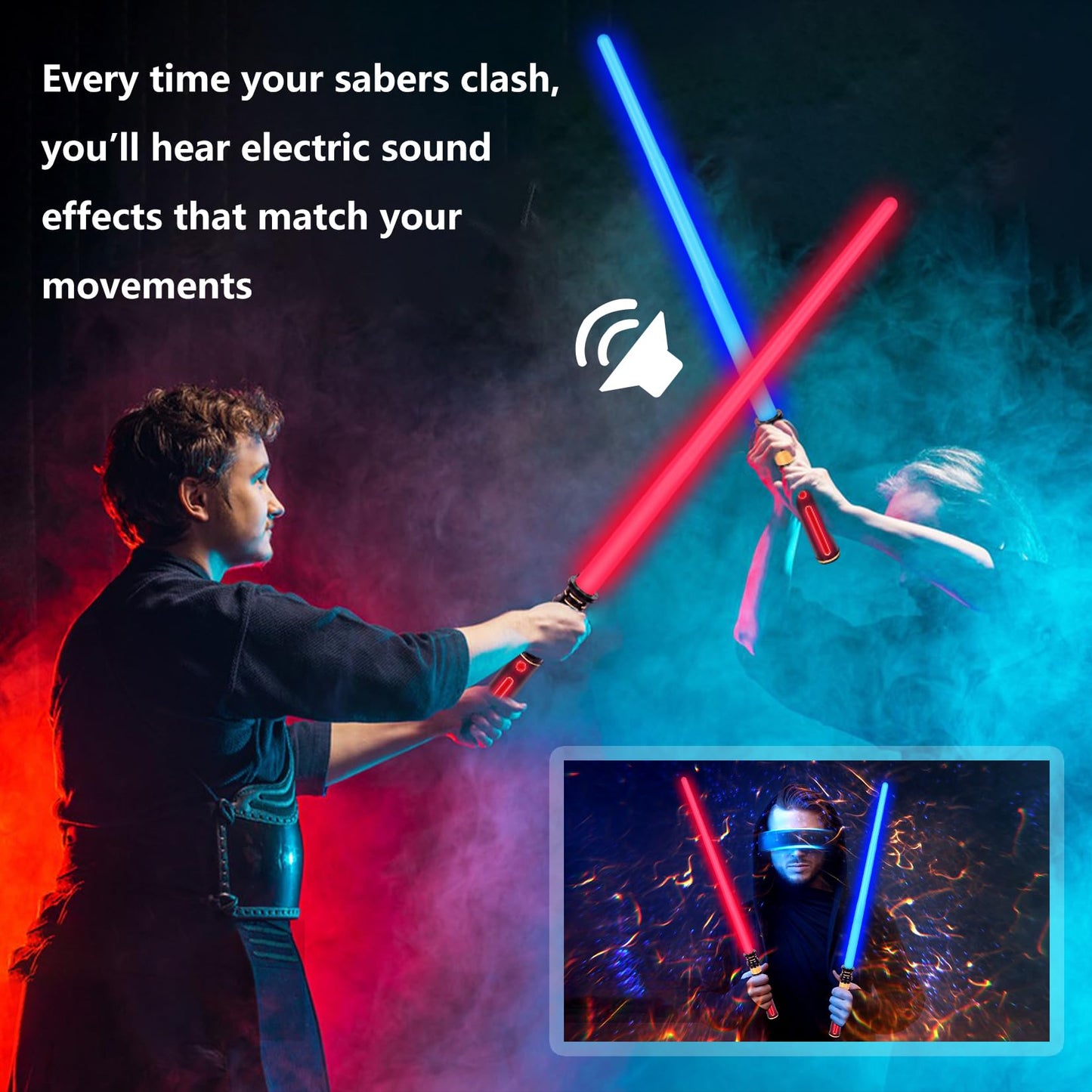 Light Up Sabers, 3 Packs Light Sword for Kids with FX Sound, Expandable Light Up Saber for Cosplay Halloween Dress Up Parties Birthday Christmas (Red.Green.Blue)