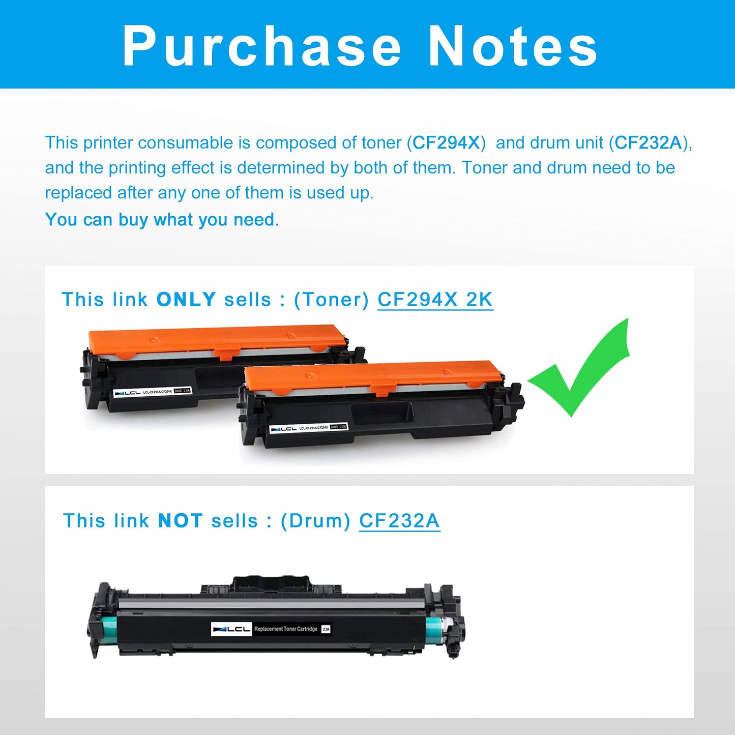 LCL Compatible Toner Cartridge for HP 94A 94X CF294A CF294X 2800 Pages(2-Pack,Black) for HP LaserJet Pro M118 M118dw MFP M148 M148dw M148fdw M149fdw