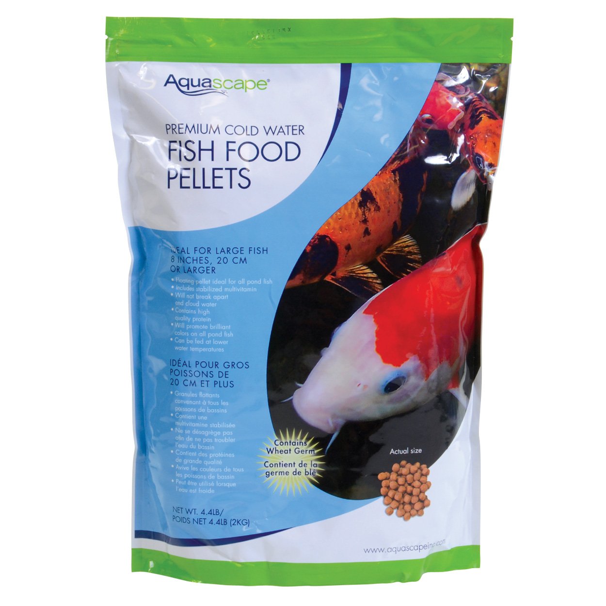 Aquascape Premium Cold Water Fish Food Pellets for Large Koi and Pond Fish, Large Pellet, 4.4 Pounds | 98872
